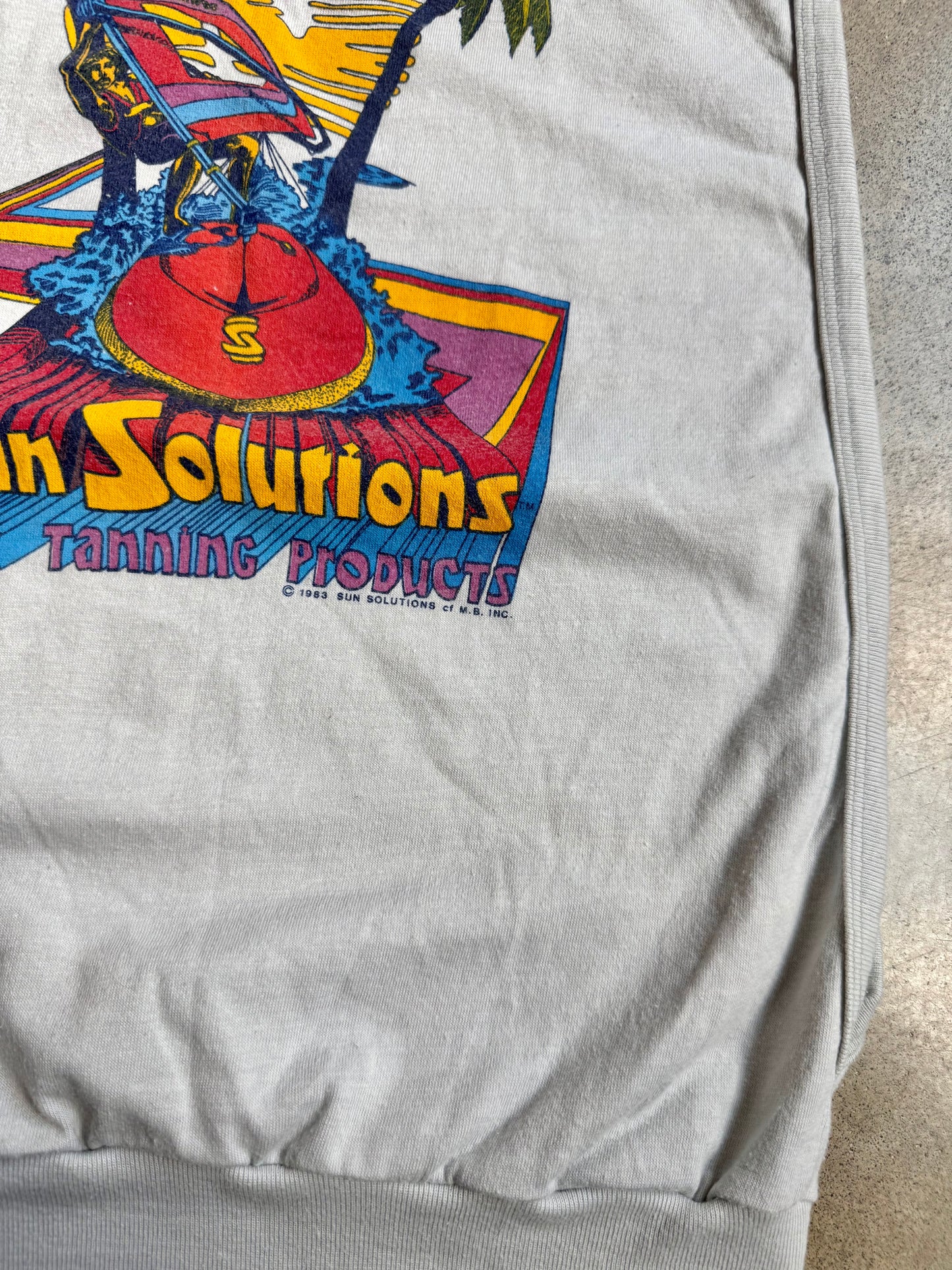 Vintage 1980s Sun Solutions Tanning Open-Side Muscle Tank | Medium