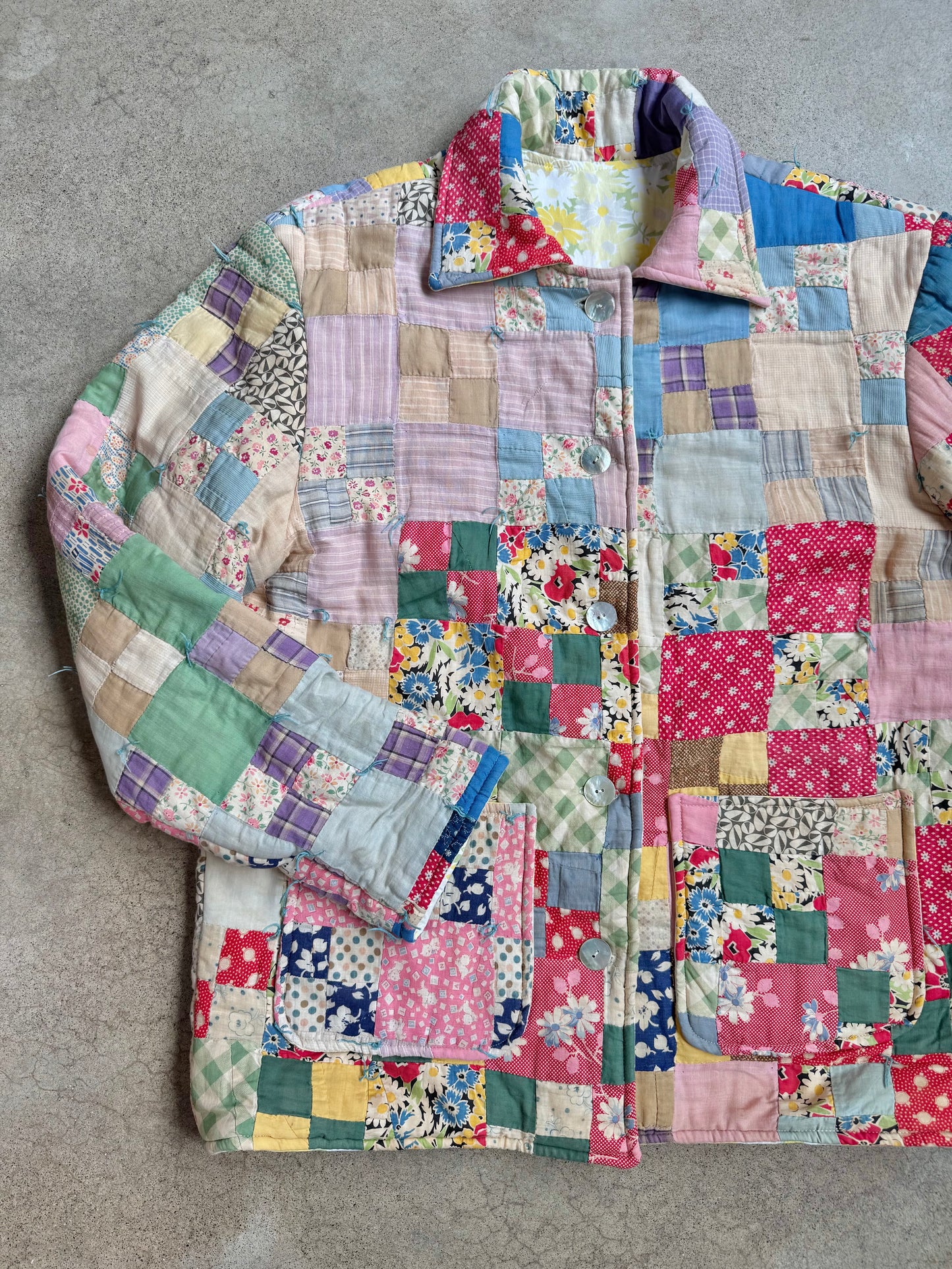 Vintage Handmade Patchwork Quilted Jacket | Large