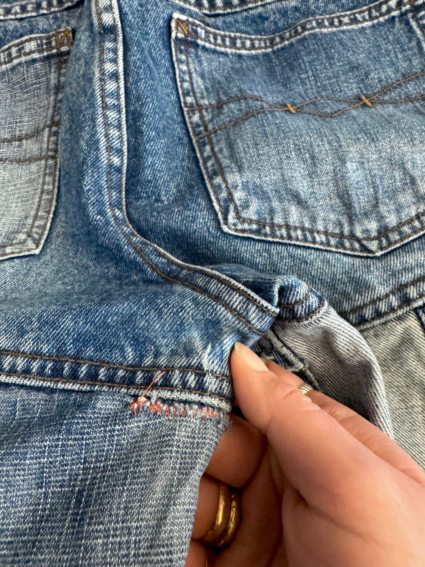 2000s Mudd Denim Patchwork Low-Rise Flare Jeans | S/M