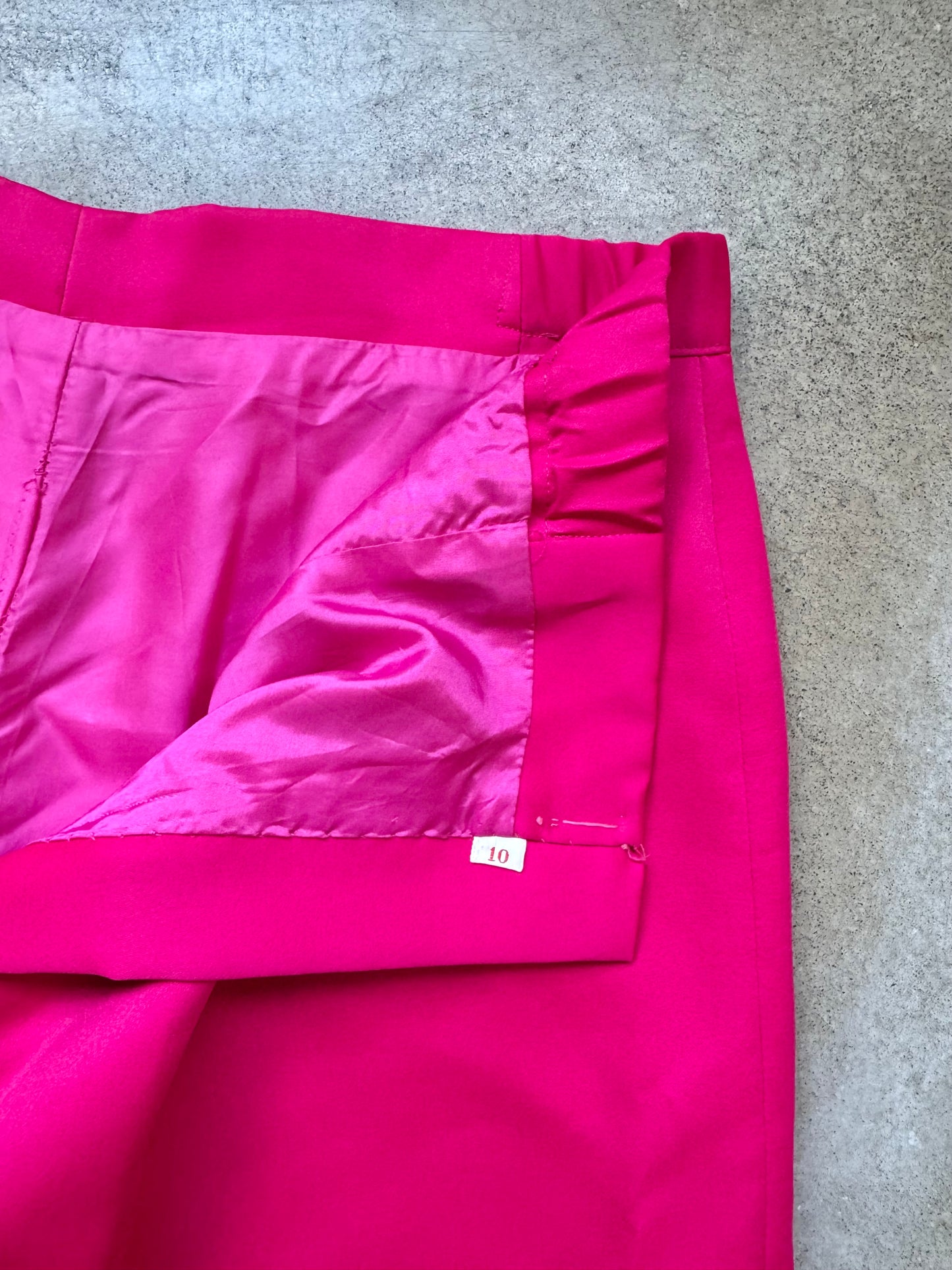 Vintage 1970s Fuchsia Pink Sequin Beaded Wide-Leg Disco Pants | Small