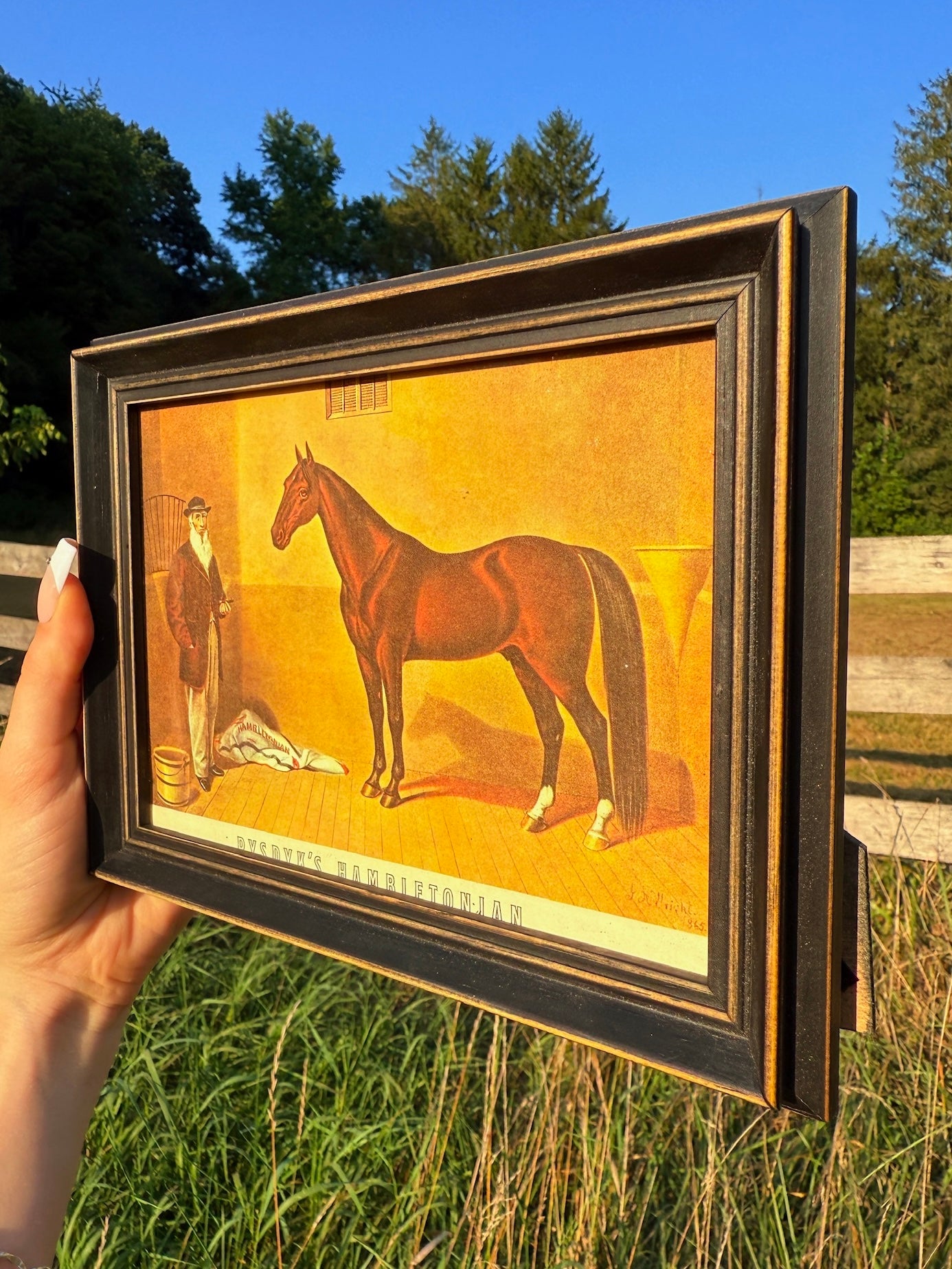 Framed Rysdyk’s Hambletonian Horse Racing Print Art