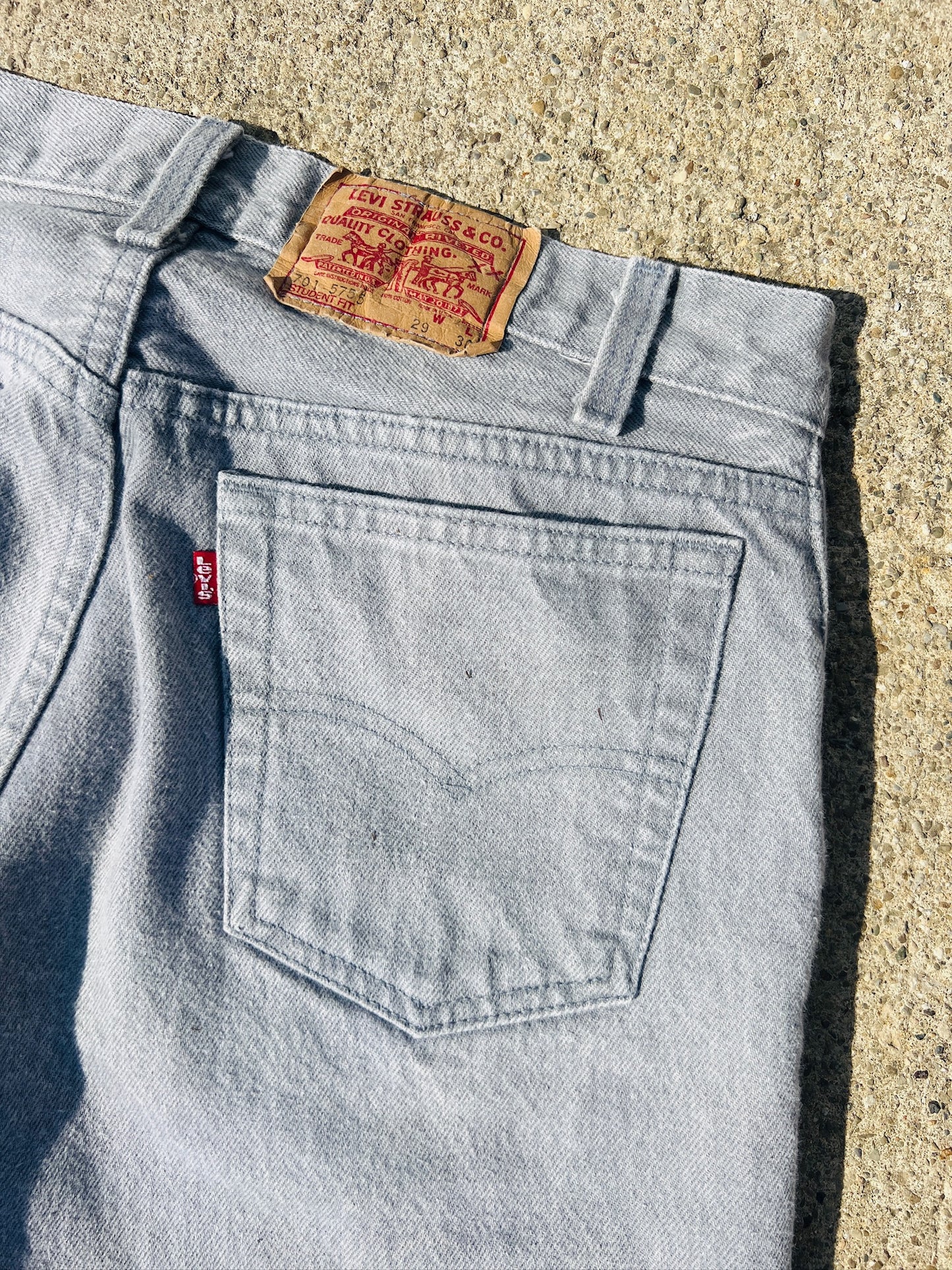Vintage 1990s Levi's Student Button Fly Grey Jeans | Waist 29
