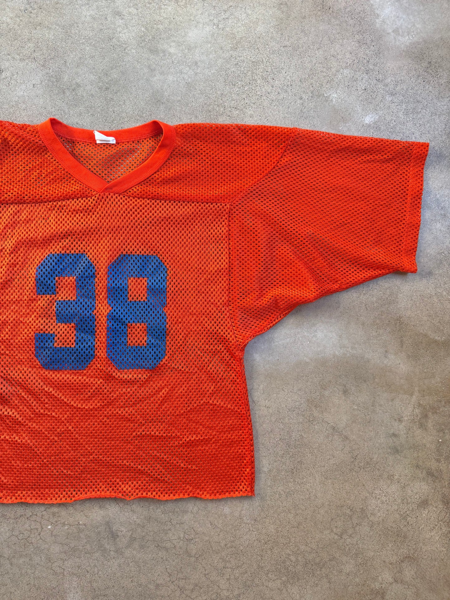 Vintage 1980s Jesco Orange Mesh #38 Football Jersey | Medium