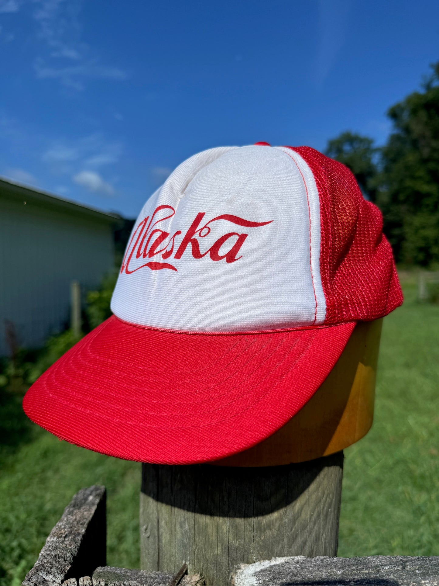 Vintage 1970s Red & White Alaska Trucker Hat