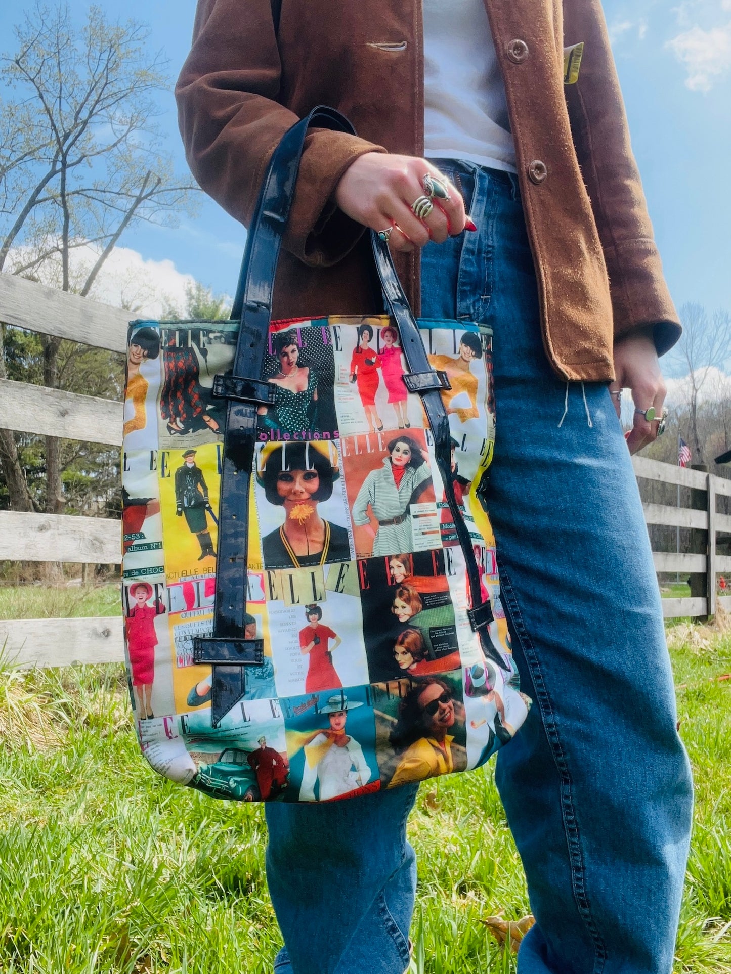 Vintage Elle Magazine Cover Tote Bag