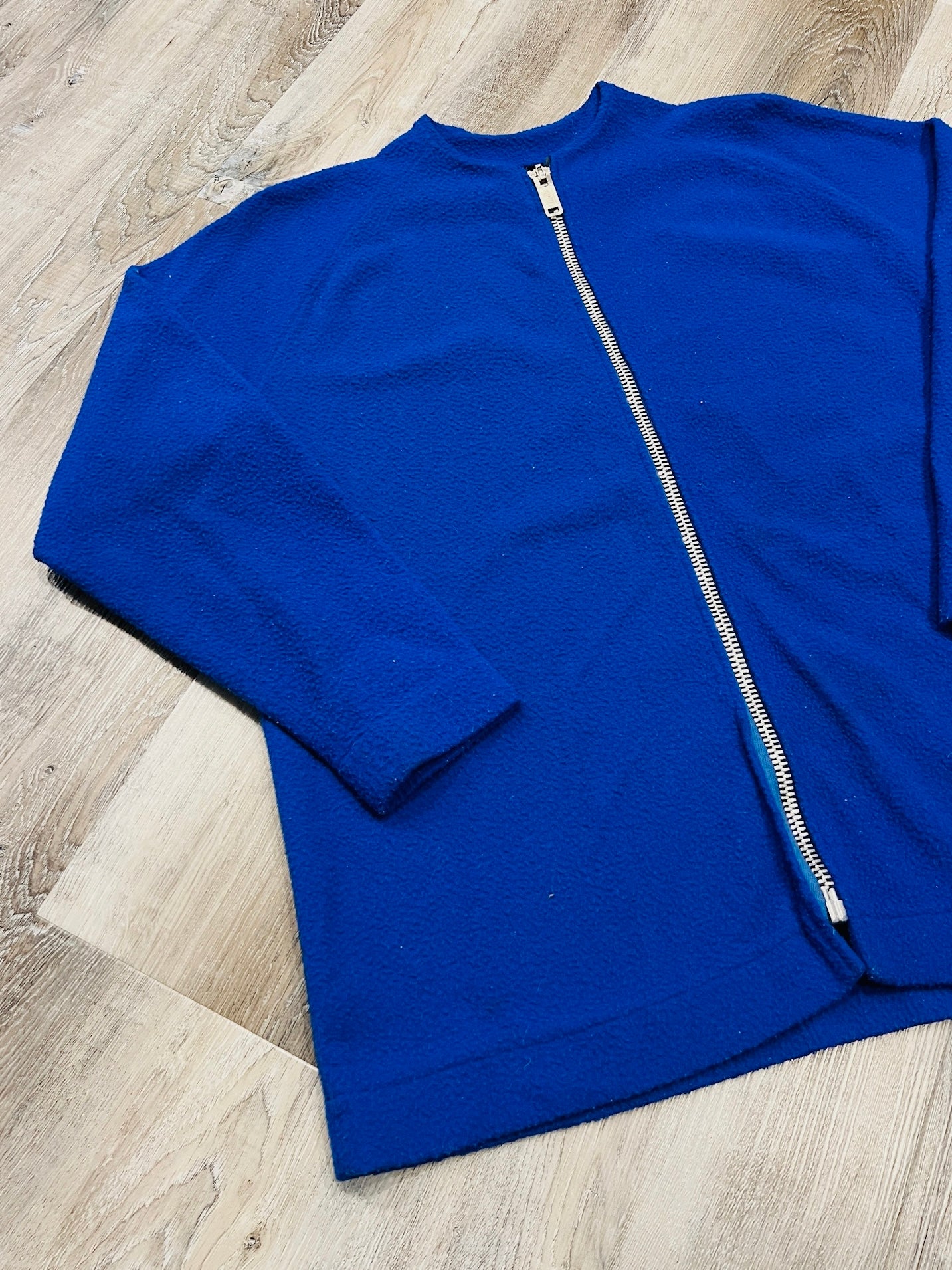 Vintage 1980s Blue Fleece Zip-Up Lightweight Jacket | L/XL