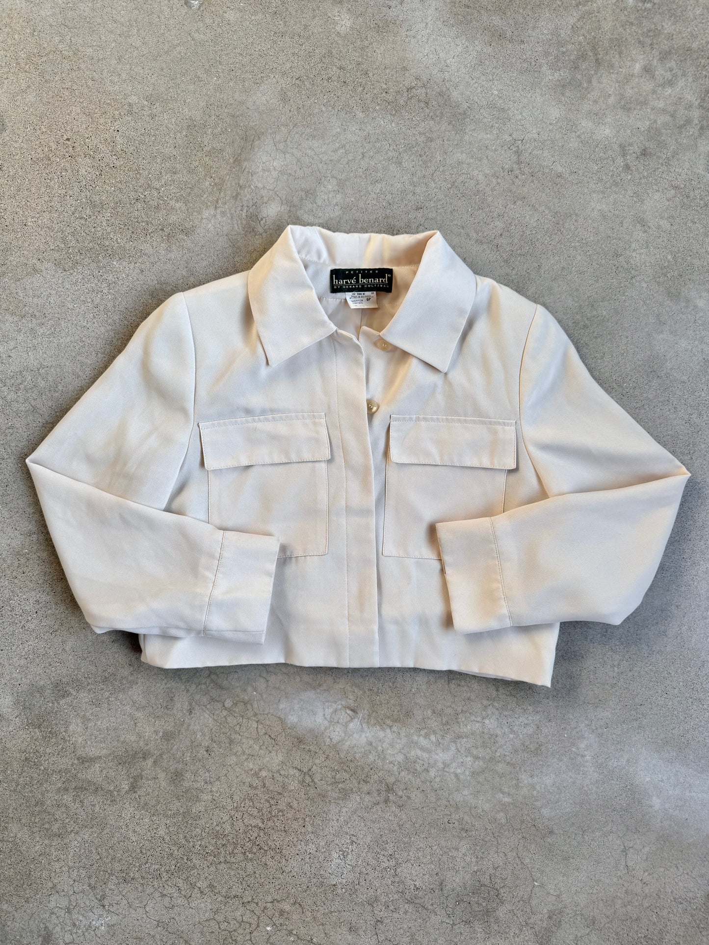 Vintage 1990s Harvé Benard Cream Two-Piece Pant Suit | Small