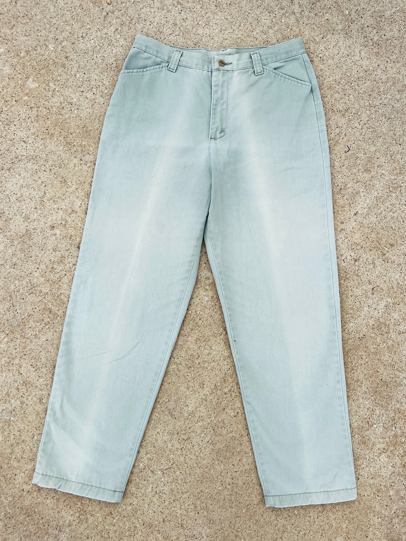 Vintage 1990s Lee Riders Faded Sage Khaki Trousers | Waist 33”