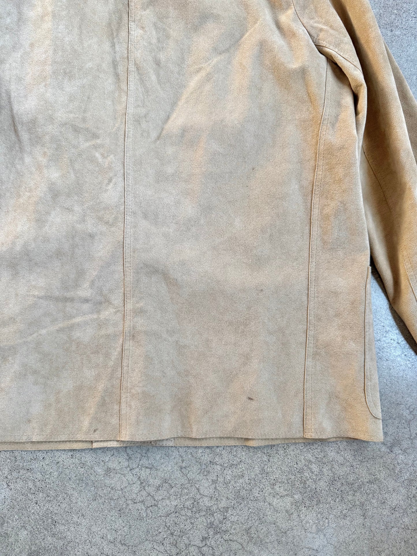 Vintage 1970s Faux Suede Tan Blazer | Large
