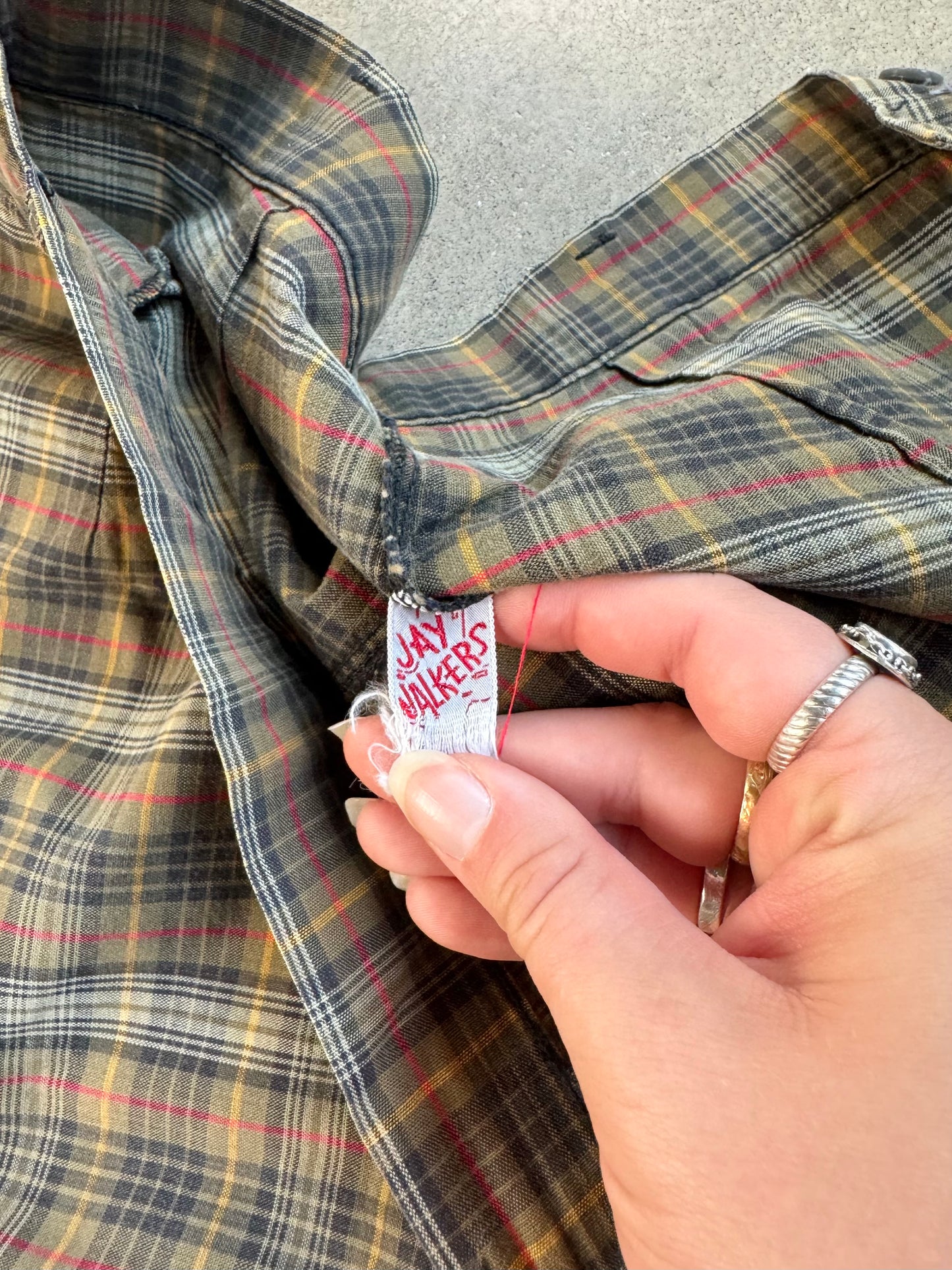 Vintage 1960s Jay Walkers Green Plaid High-Waist Shorts | XS/S