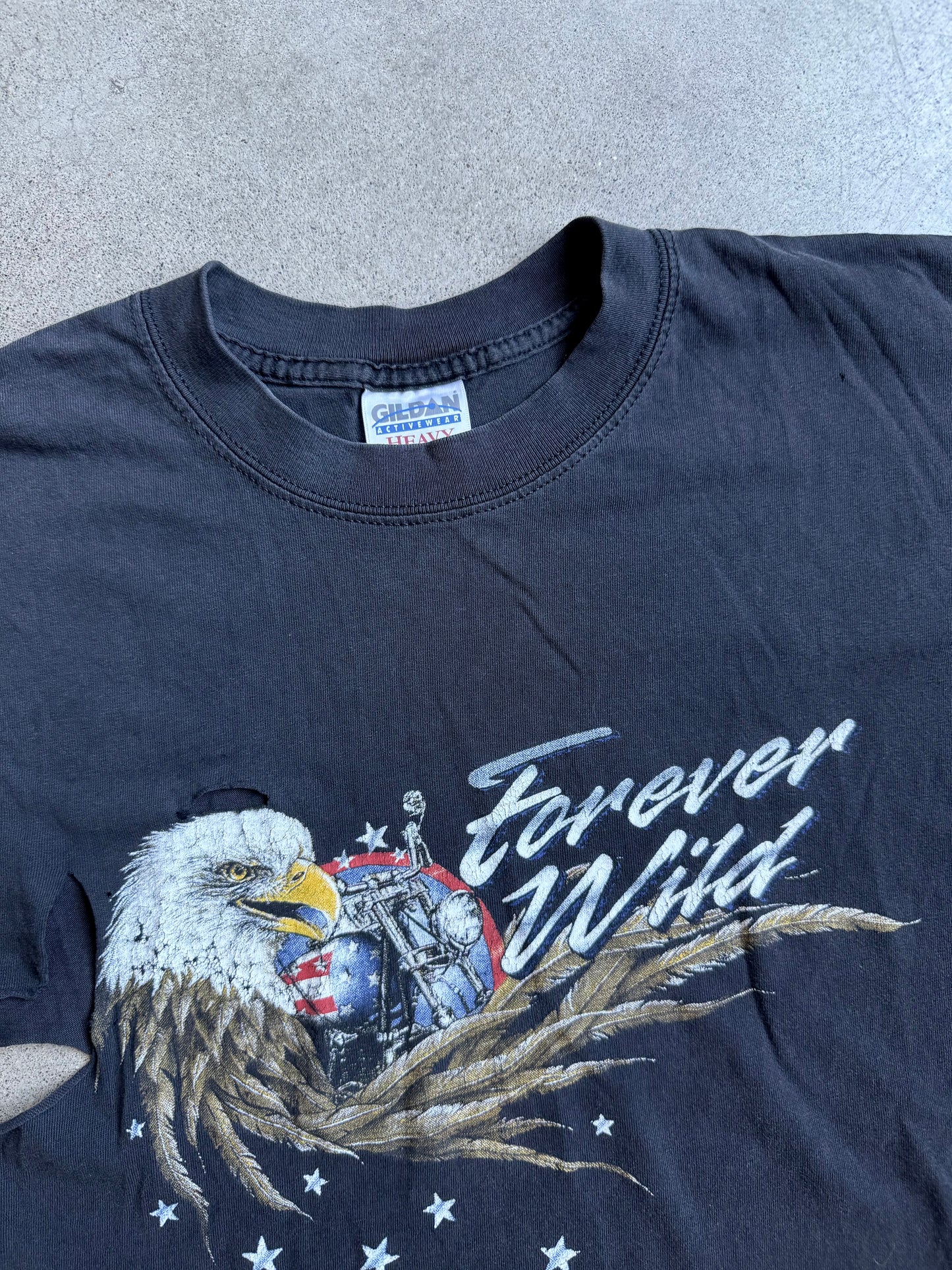 2000s Sturgis Black Hills Rally Distressed Thrashed Graphic Tee | Large