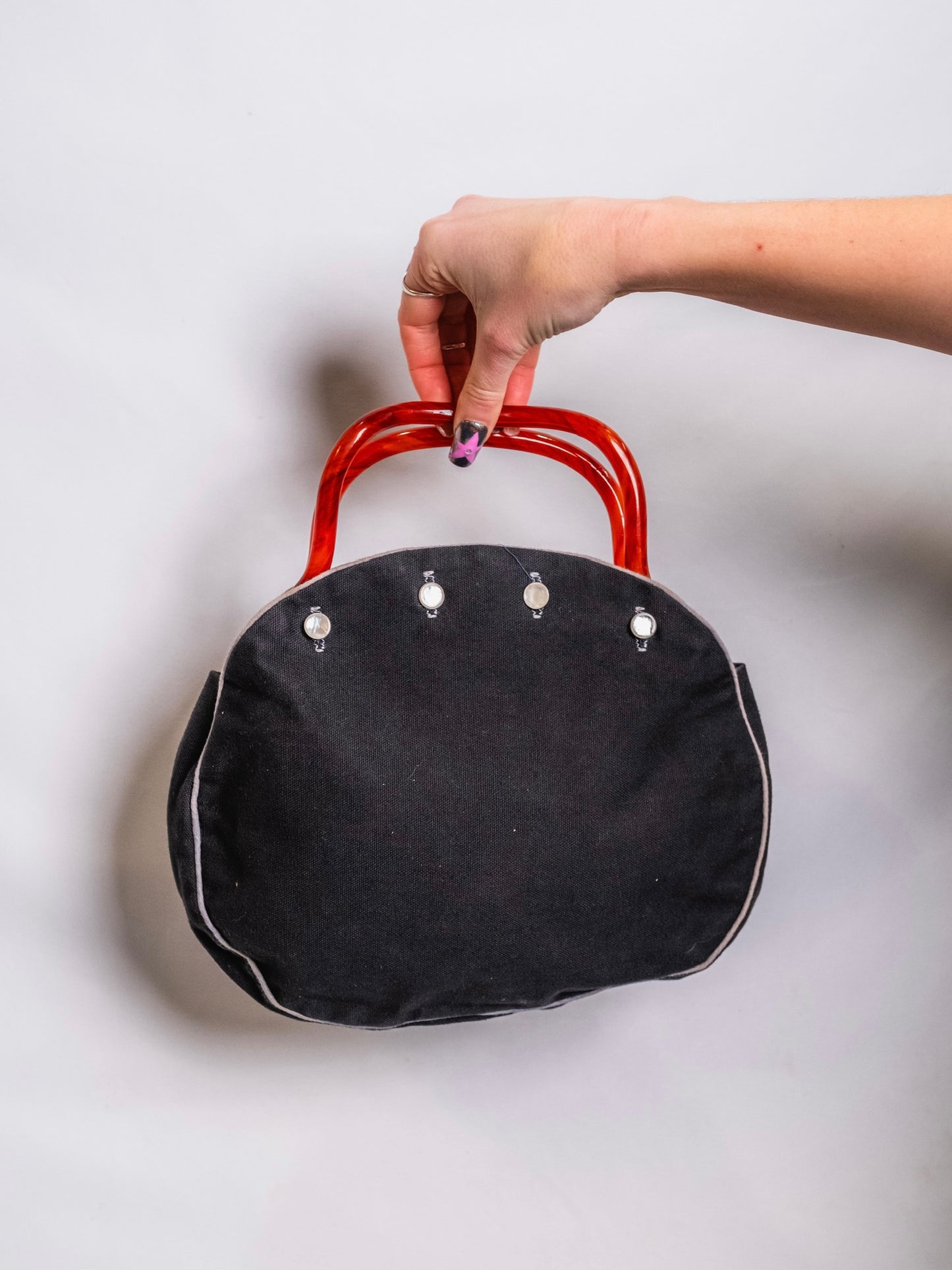 Vintage 1960s Lucite Handle Equestrian Polo Bermuda Bag