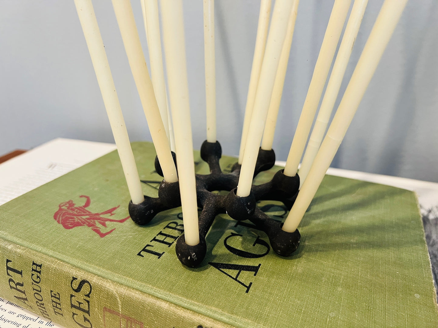 Vintage 1950s Dansk Cast Iron 12 Stick Candlestick Holder