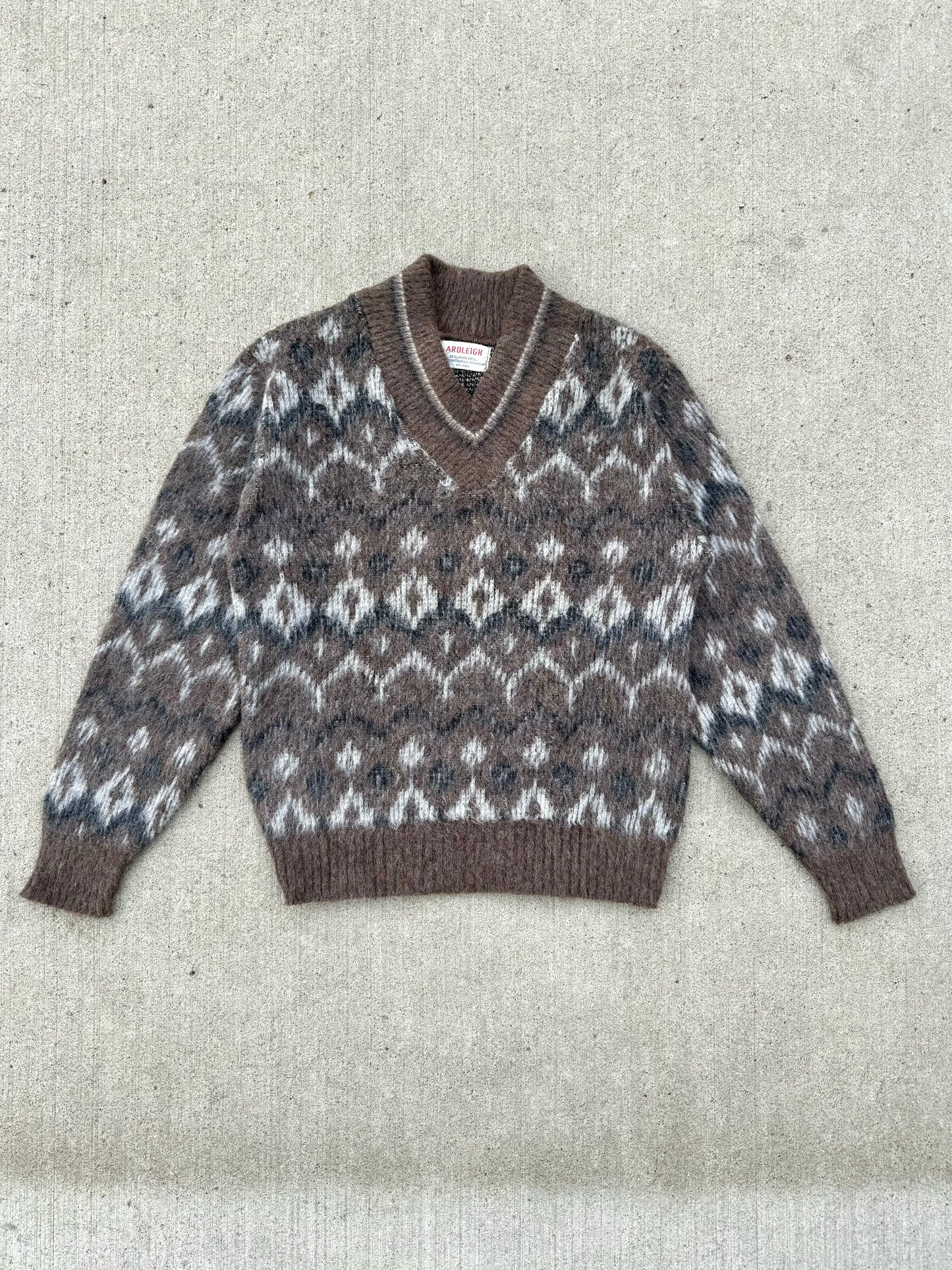 Vintage 1960s Ardleigh Mohair Wool V-Neck Sweater | M/L