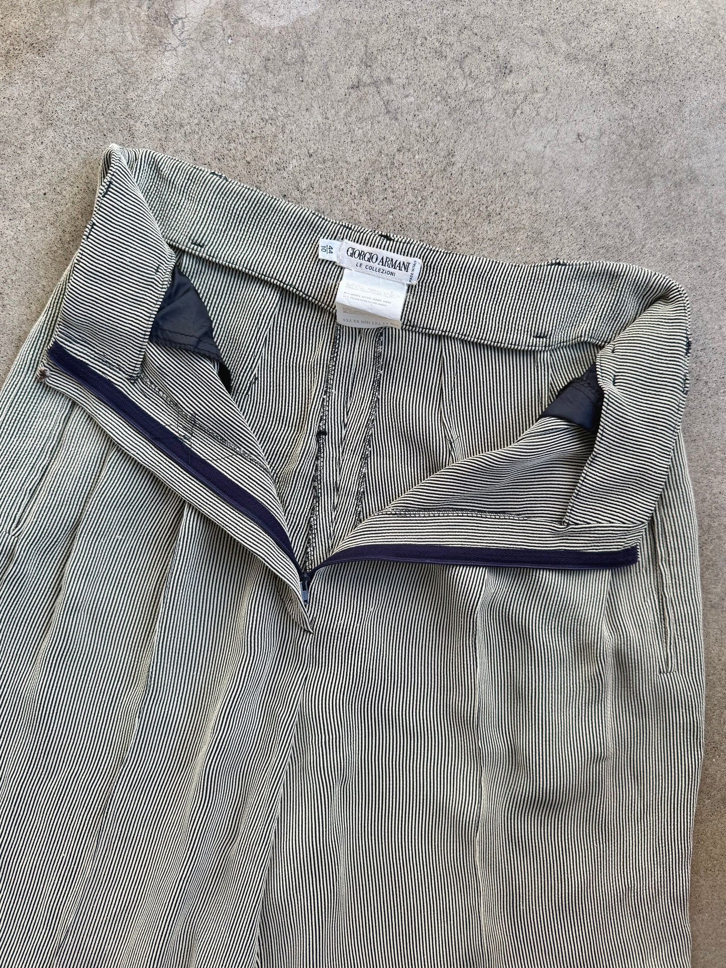 Vintage Giorgio Armani Pinstripe Two-Piece Pant Suit | S/M
