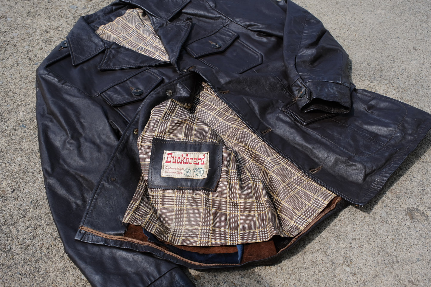 Vintage 1970s Buckboard Brown Leather Jacket | M/L