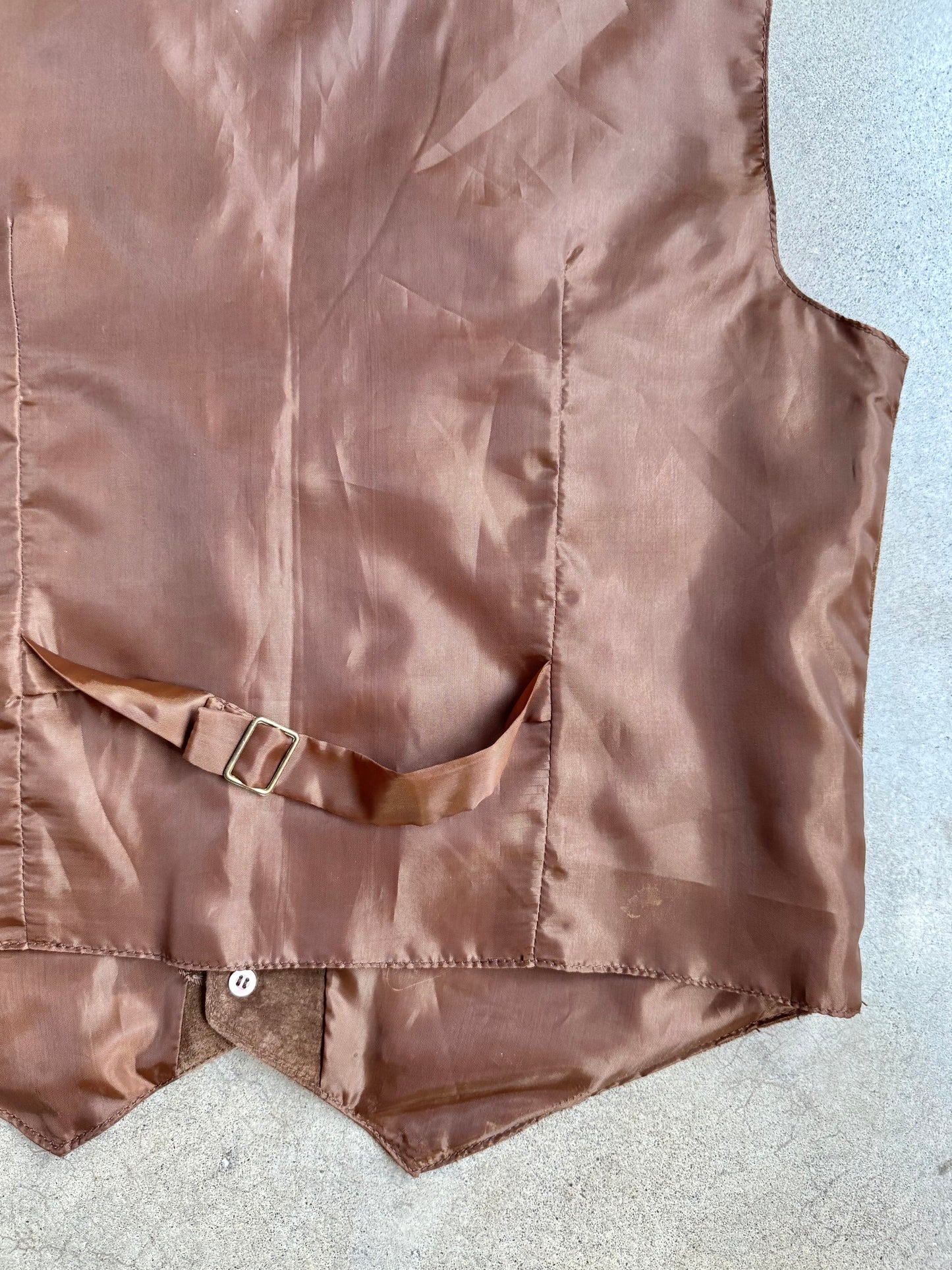 Vintage 1990s Company B Brown Suede Leather Vest | Large