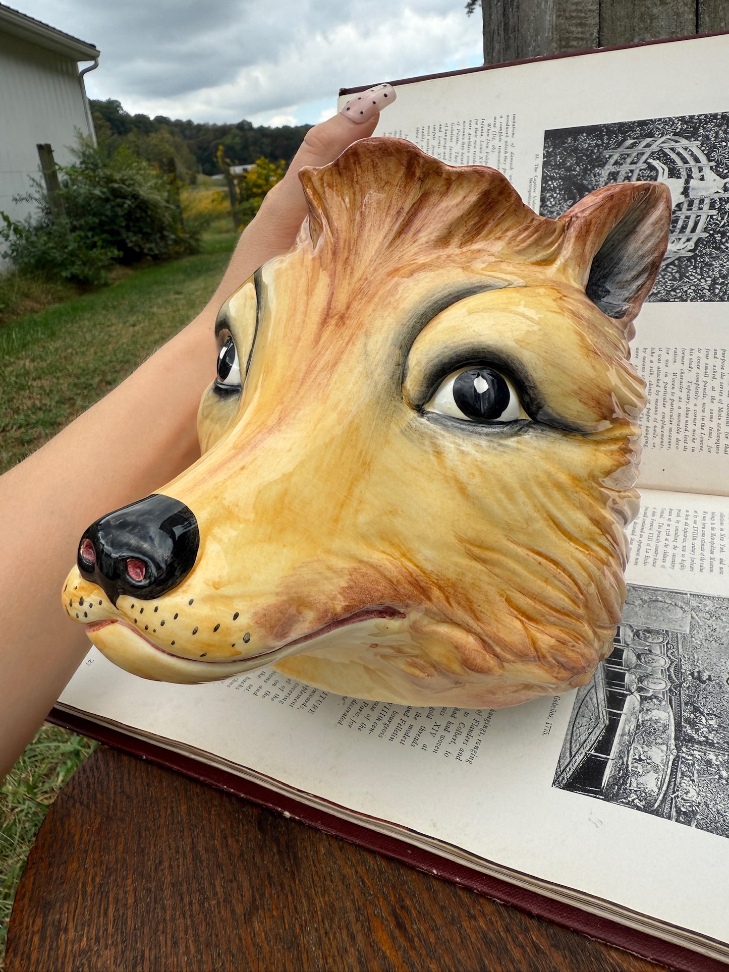 Chelsea House Ceramic Fox Head Planter