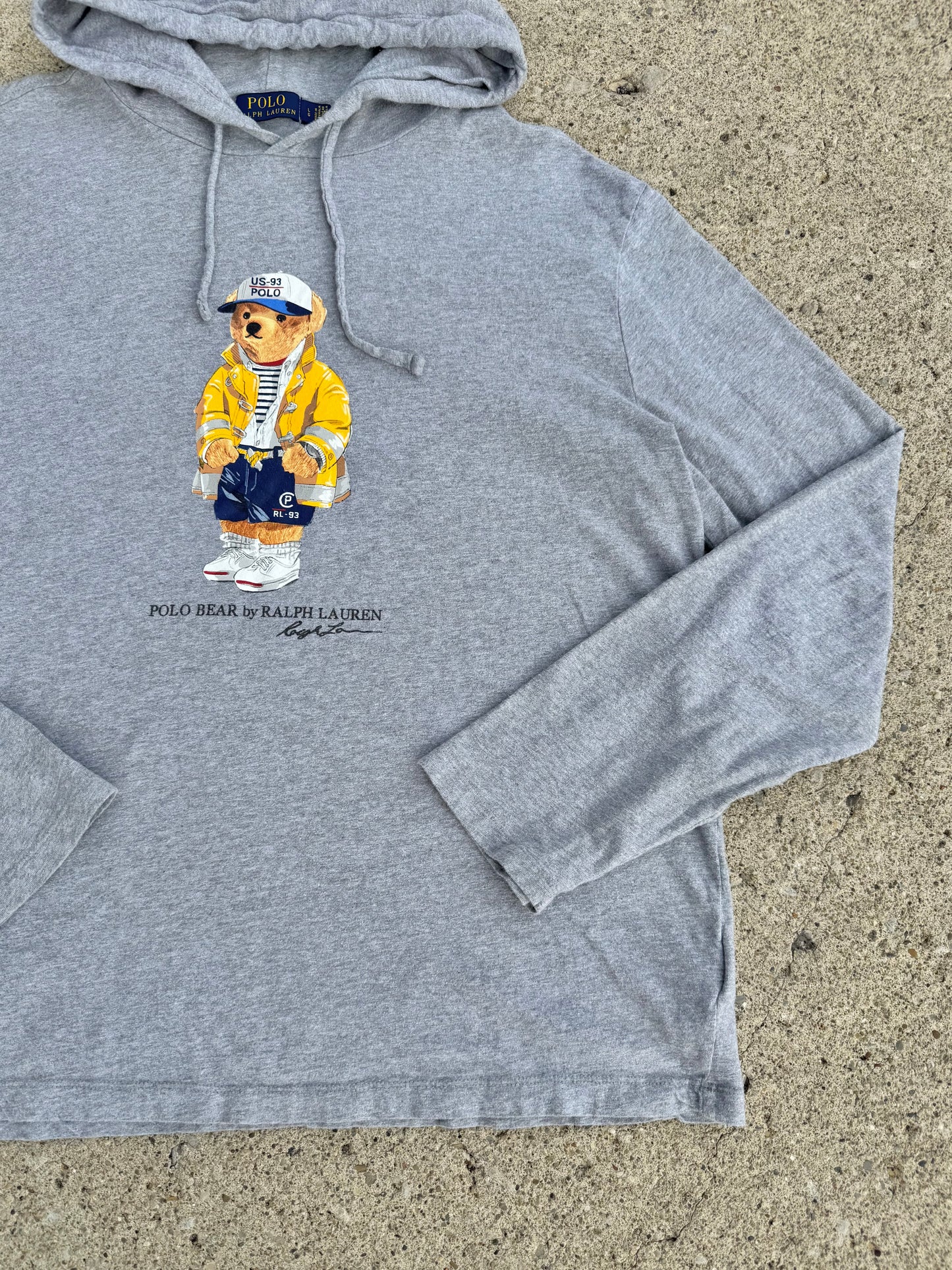 Ralph Lauren Polo Bear Hooded Long Sleeve T-Shirt | Large