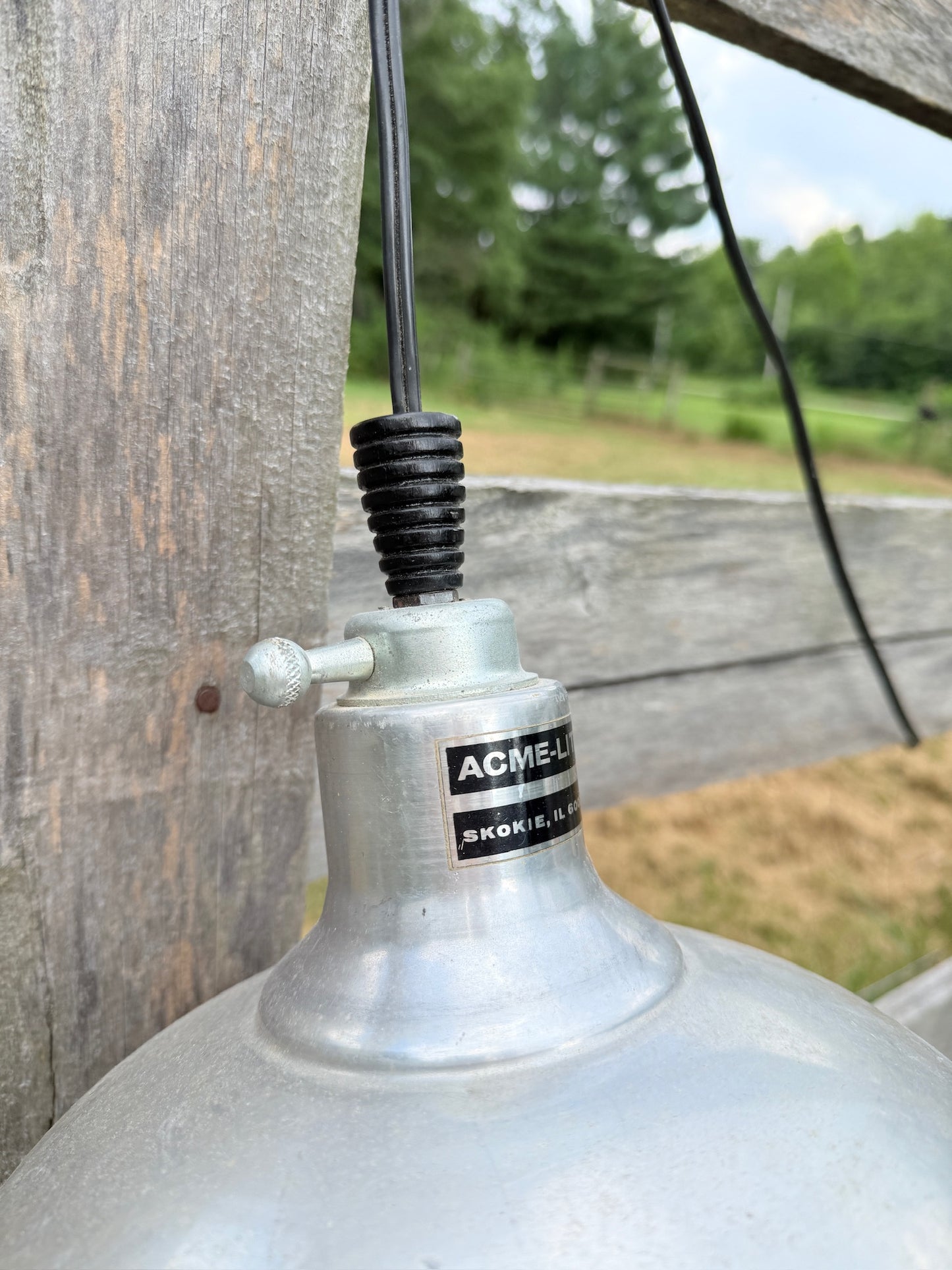 Vintage 1950s ACME Lite Metal Hanging Lamp