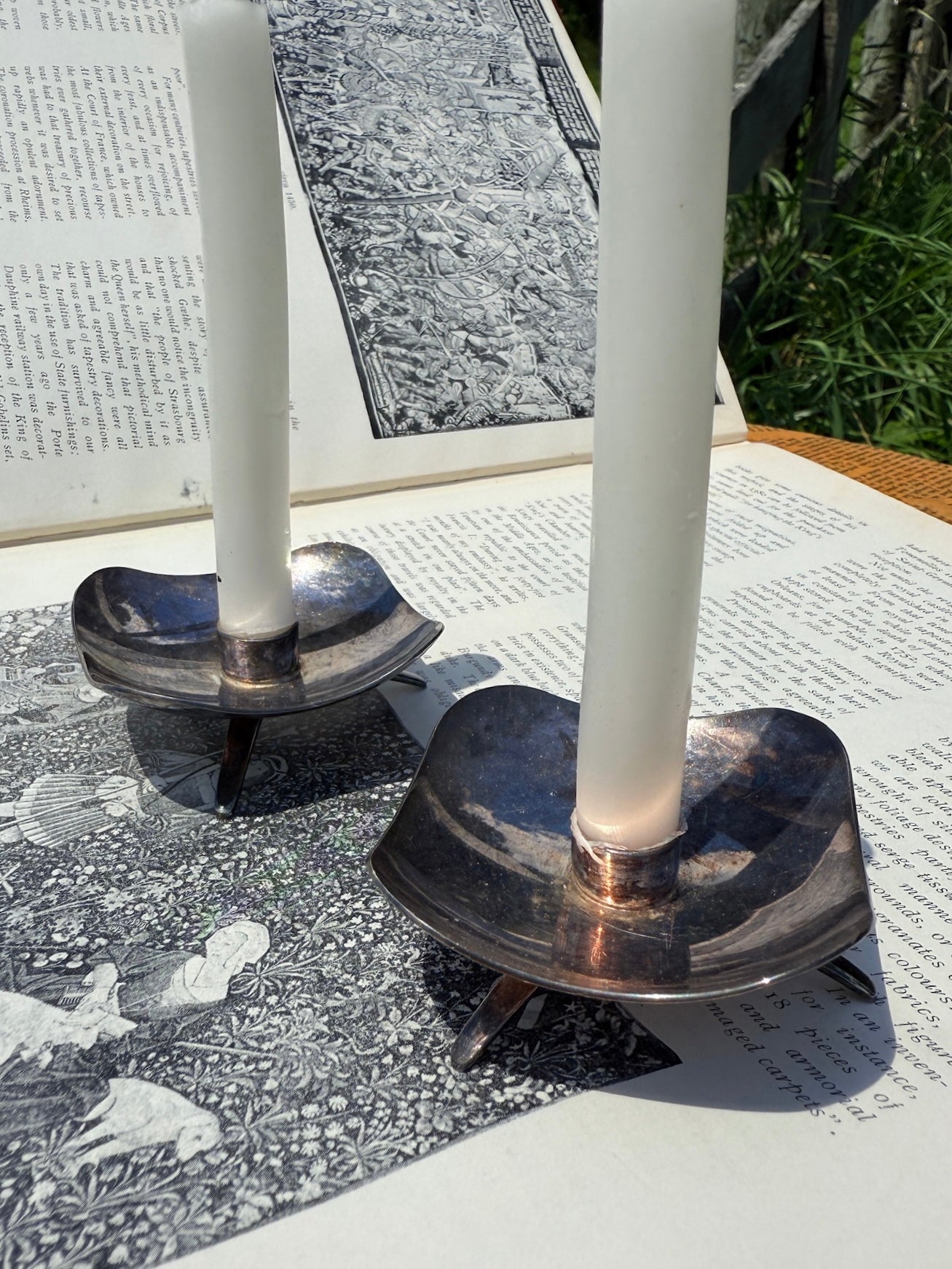 Vintage 1950s Danish Silver-Plated Small Candleholder Set