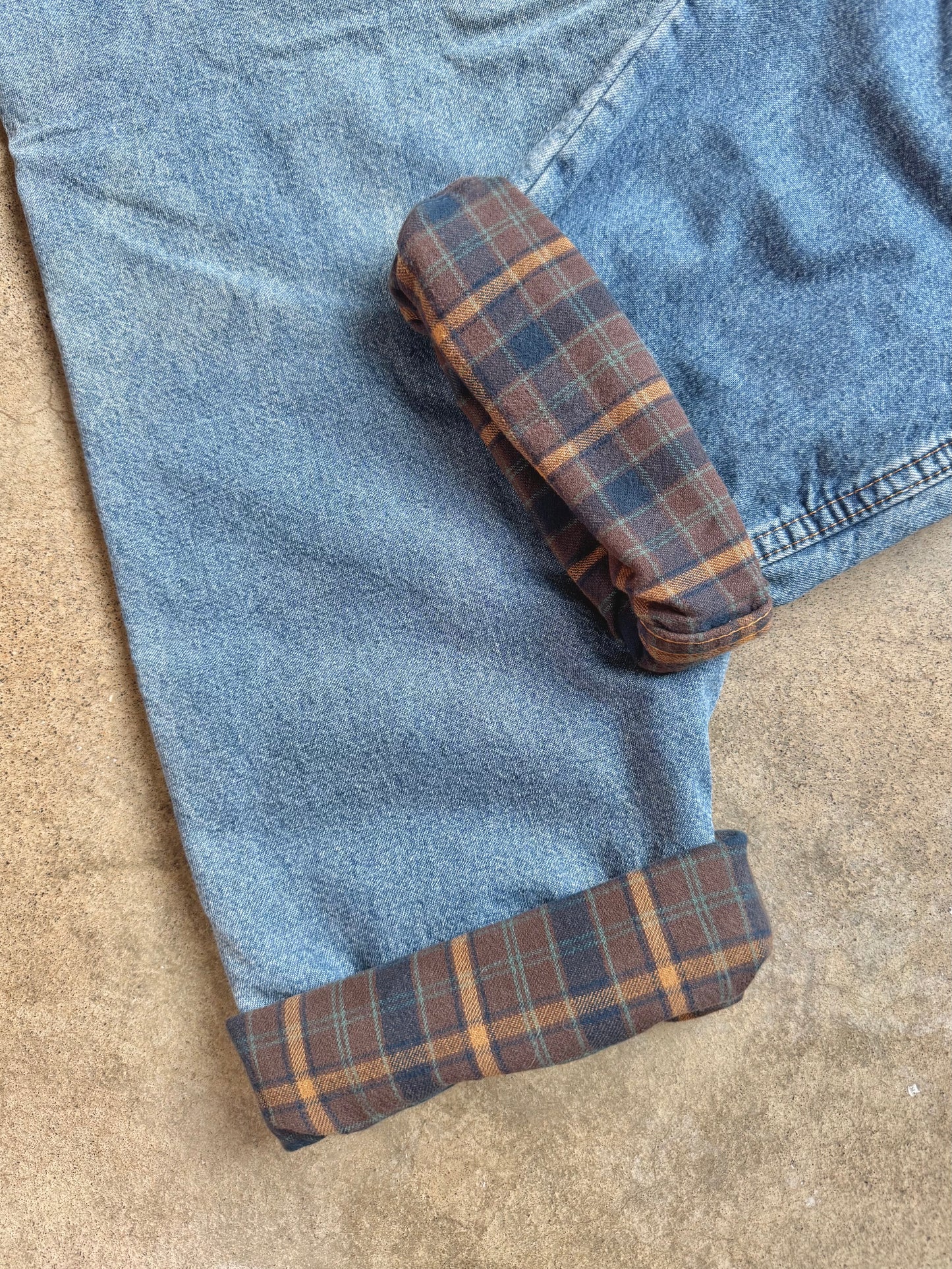 Vintage 1990s Flannel Lined Faded Carpenter Jeans | Waist 36”