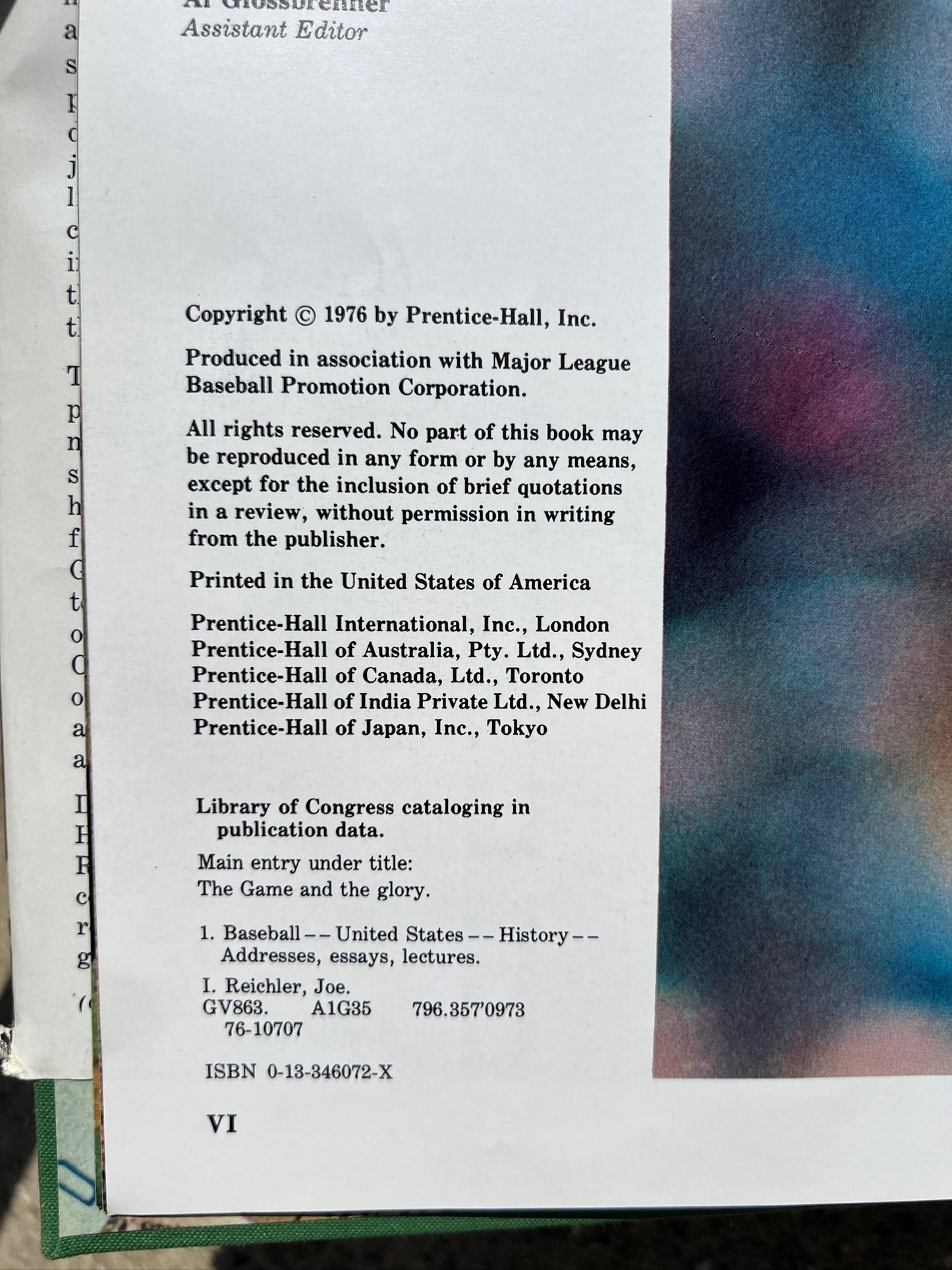 Vintage The Game & The Glory Hardcover Book