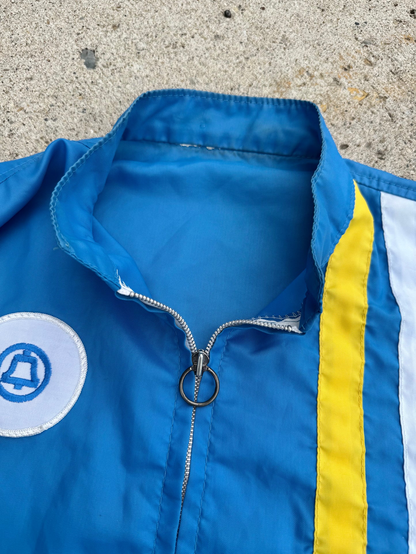Vintage 1970s Bell Telephone Co. Patched Windbreaker Jacket | Large
