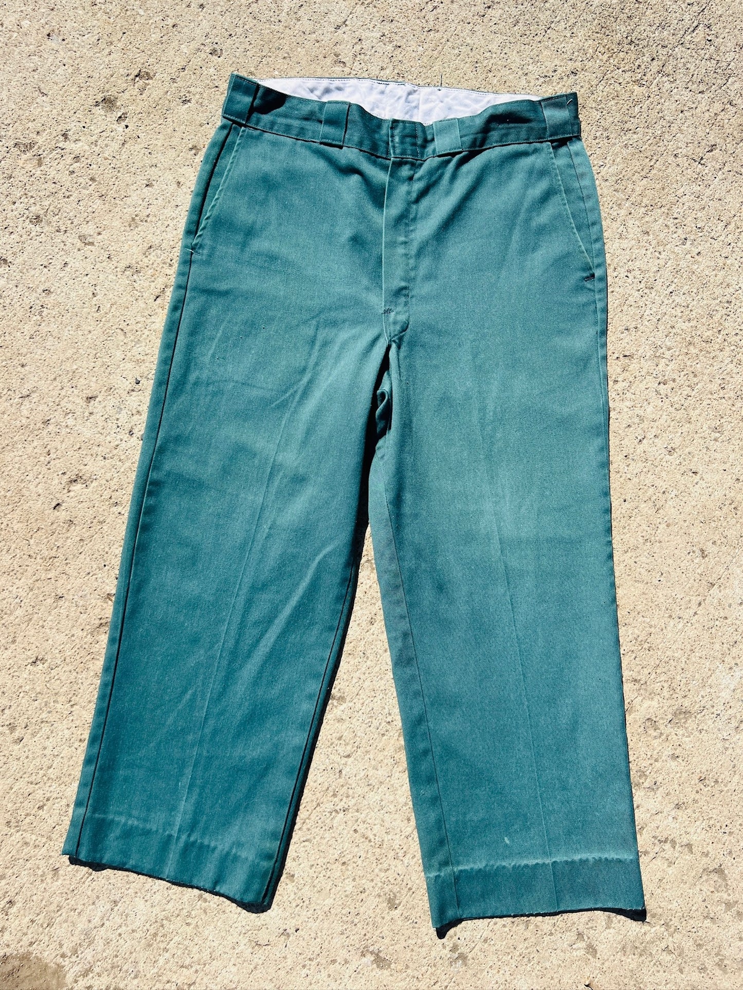 Vintage 1980s Dickies Washed Green Work Pants | Waist 34”