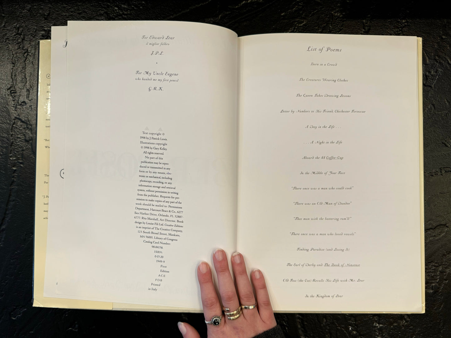 Vintage Boshblobberbosh Runcible Poems for Edward Lear Hardcover Book | First Edition