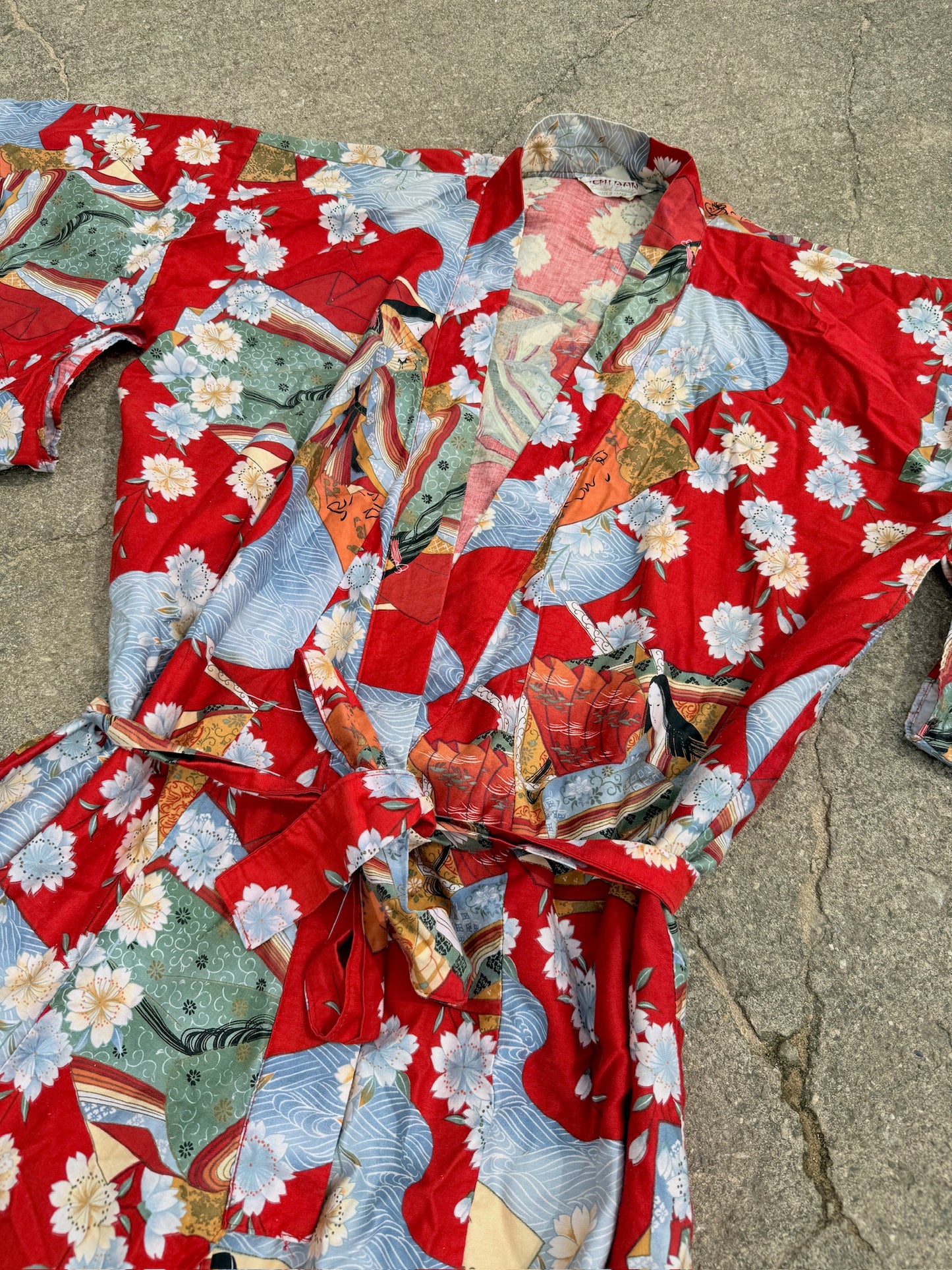 Vintage Ichiban Floral Floor Length House Coat | L/XL