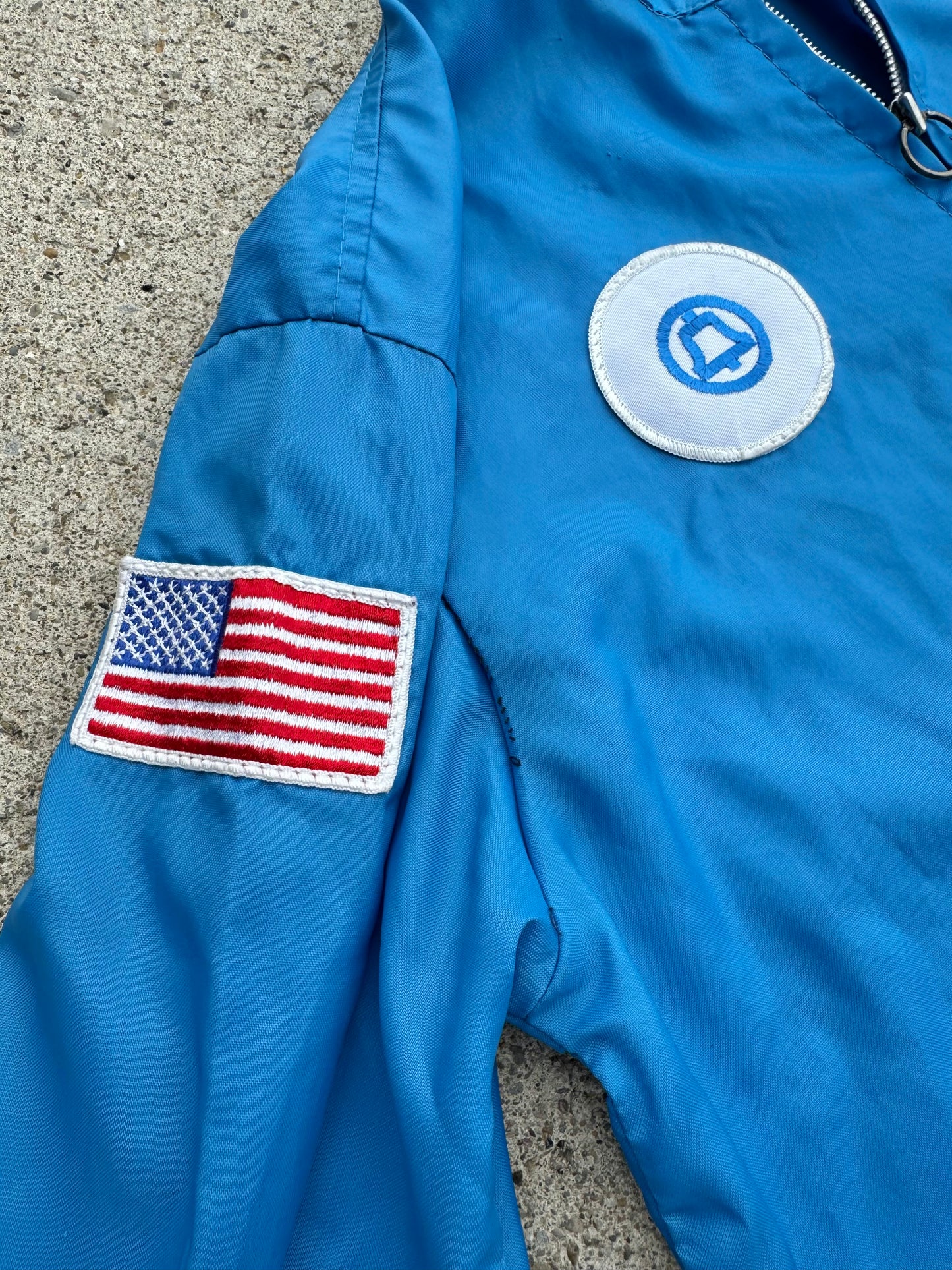 Vintage 1970s Bell Telephone Co. Patched Windbreaker Jacket | Large