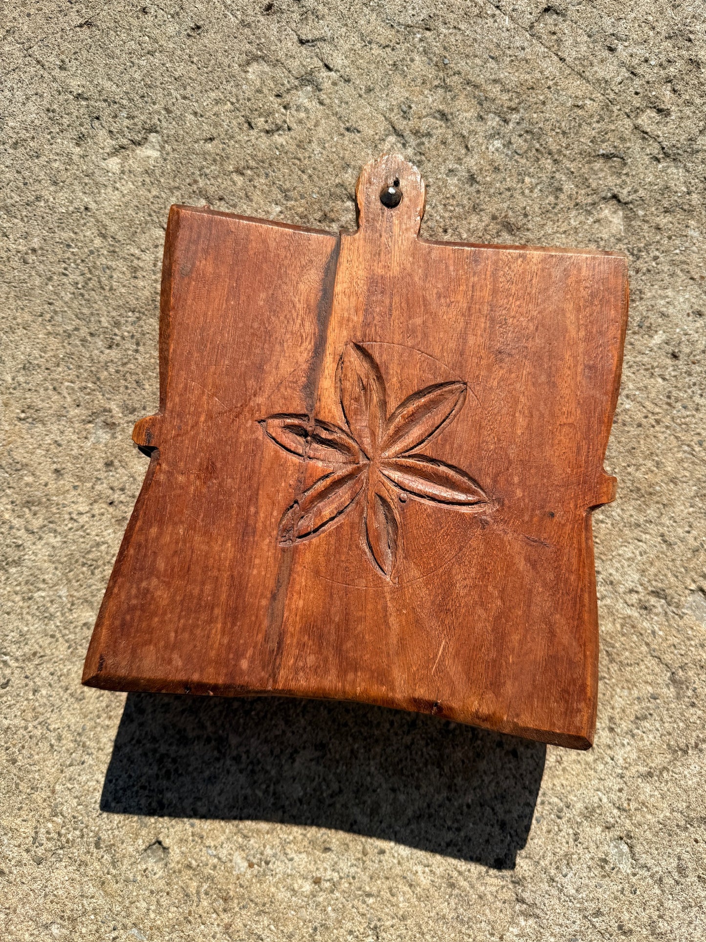 Antique Wood-Carved Tikal Spice Box w/ Swivel Lid