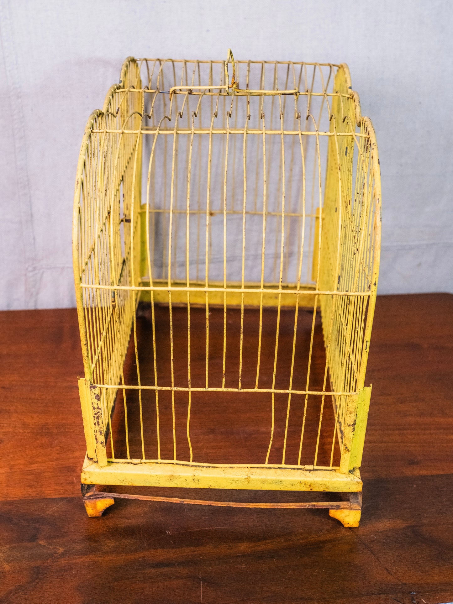 Vintage Yellow Metal Bird Cage