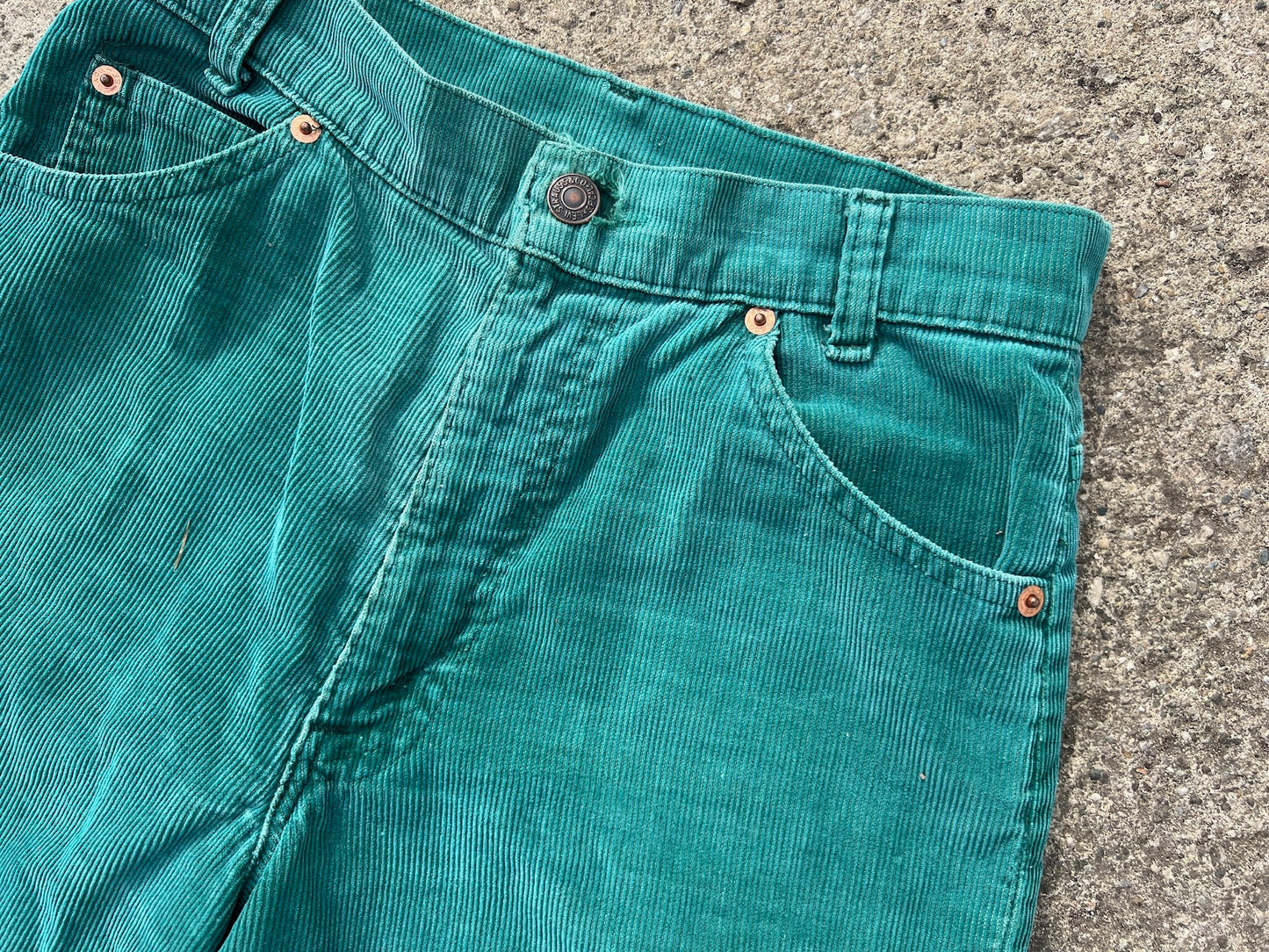 Vintage Rare Levi's "Cowgirl’s Favorite Garment" Green Corduroy Pants | Waist 27”