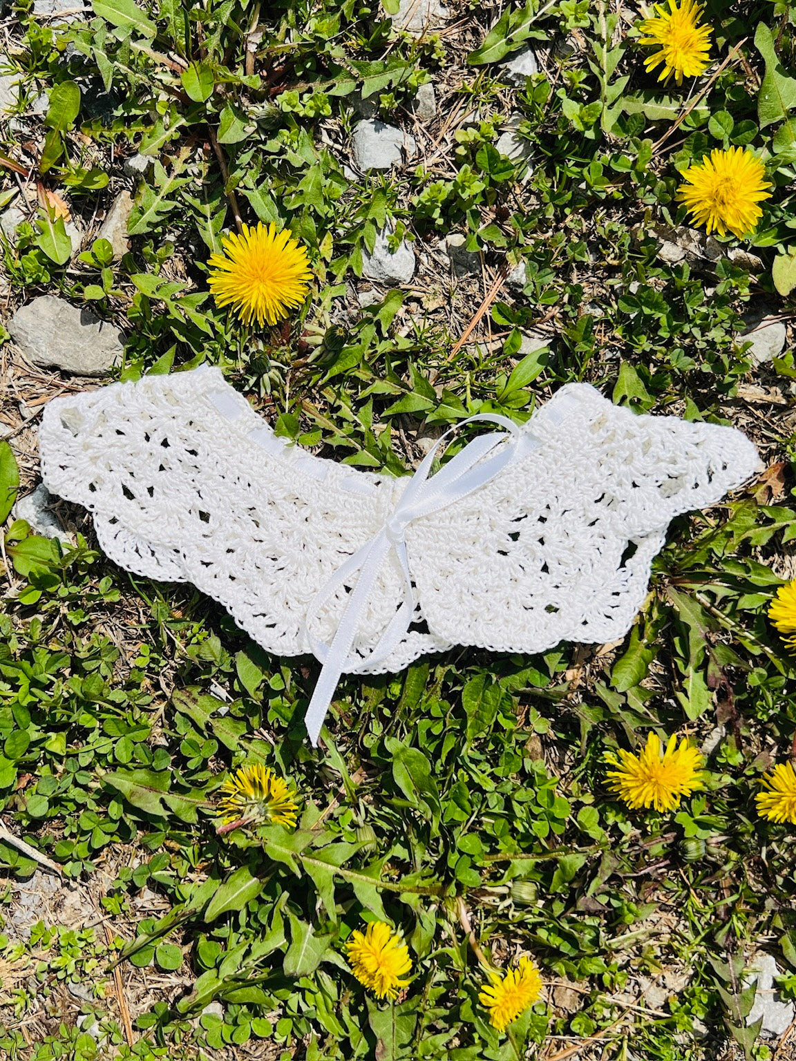 Victorian Style Crochet Collar -Small w/ Bow