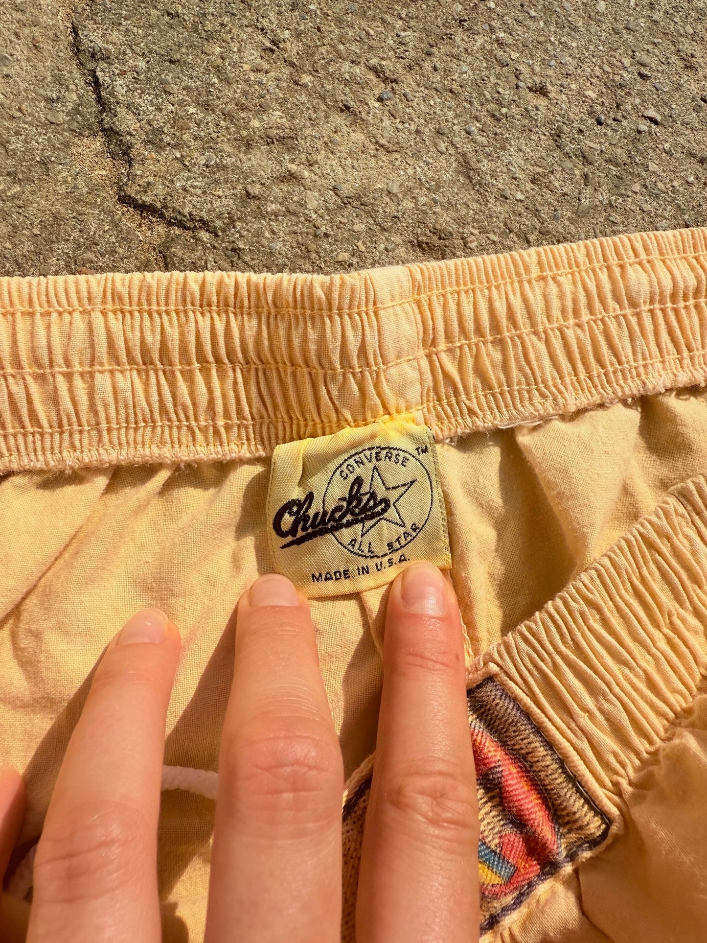 Vintage Converse "Chucks" Yellow Cotton Joggers | XL