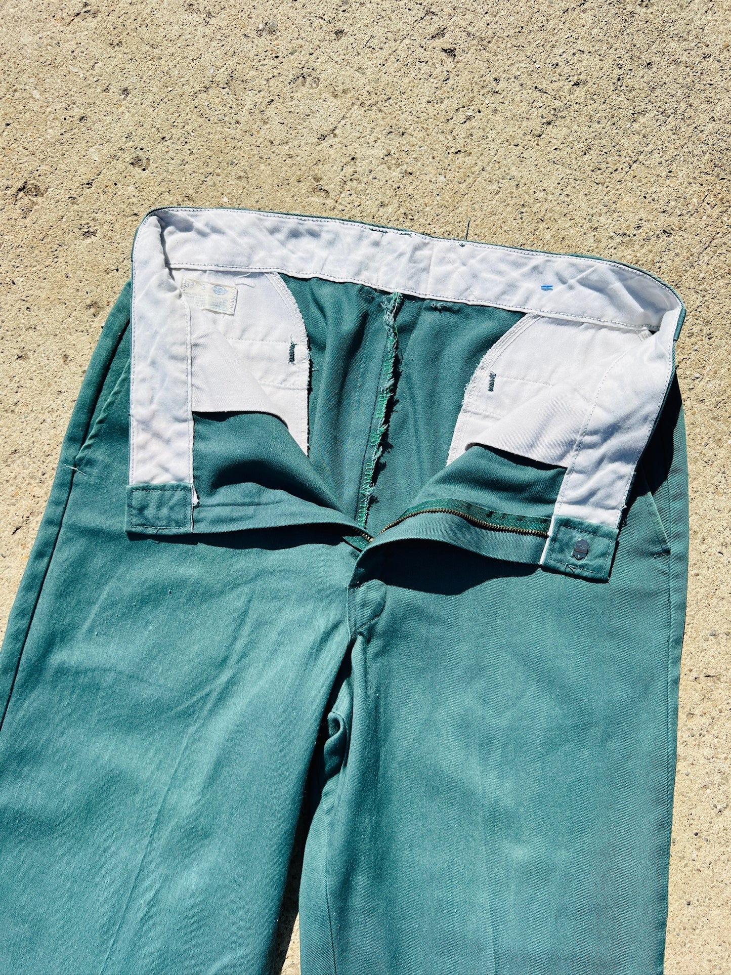 Vintage 1980s Dickies Washed Green Work Pants | Waist 34”