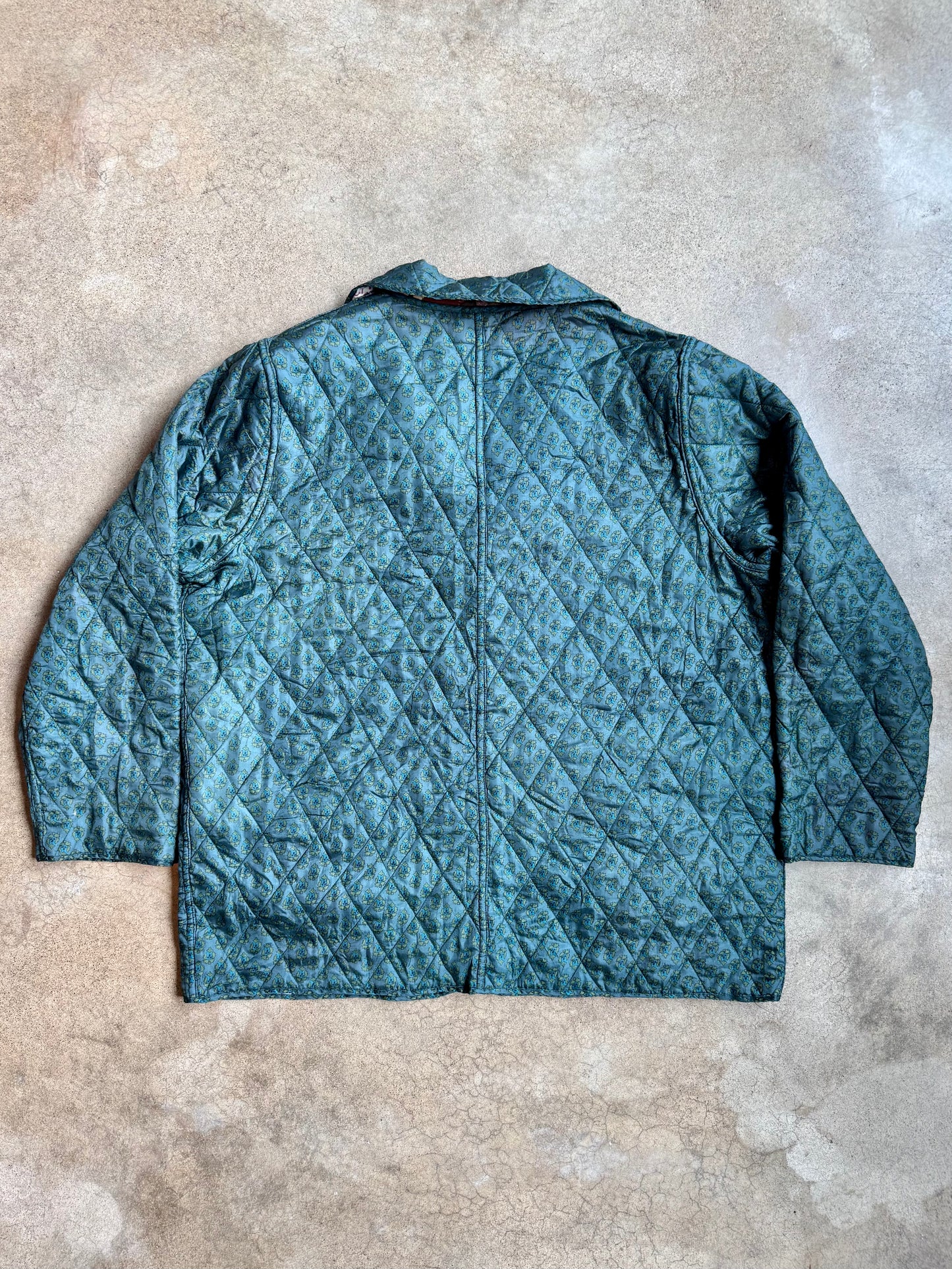 Vintage 1990s 220 Hickory Reversible Quilted Patchwork Silk Jacket | XL