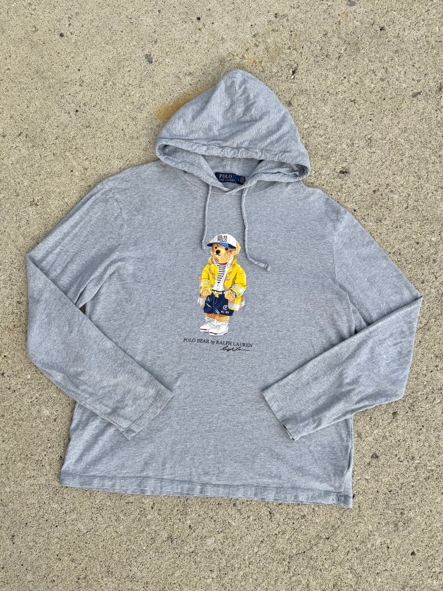 Ralph Lauren Polo Bear Hooded Long Sleeve T-Shirt | Large