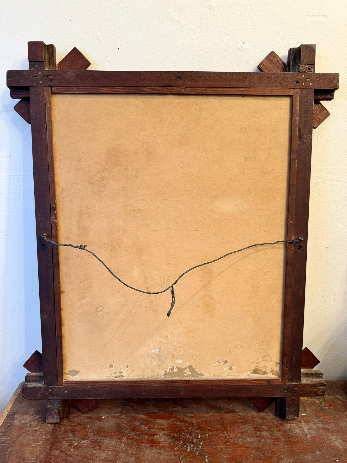 Vintage Wood Framed Floral Oil Painting