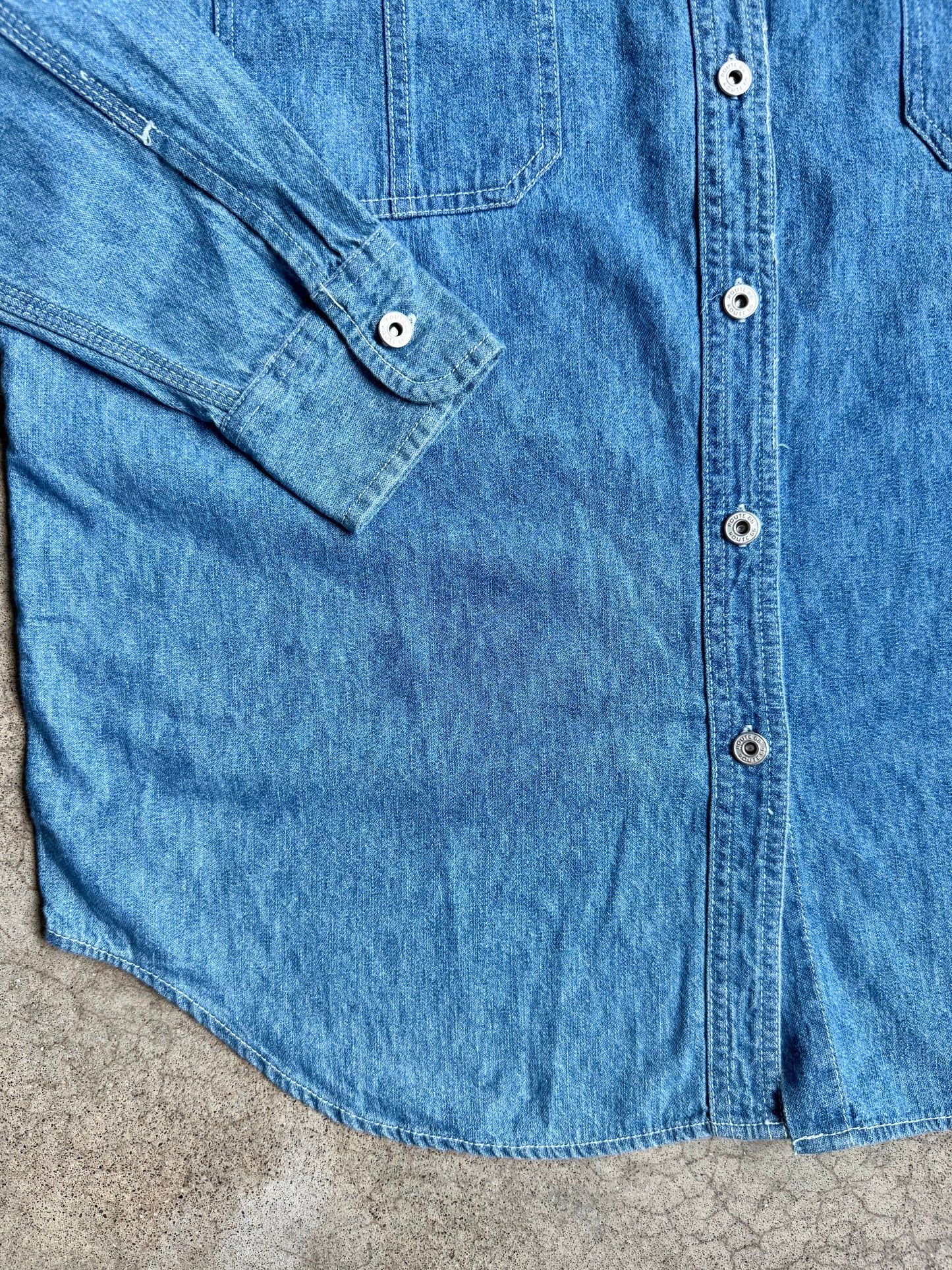 Vintage 1990s Route 66 Denim Utility Shirt | XL