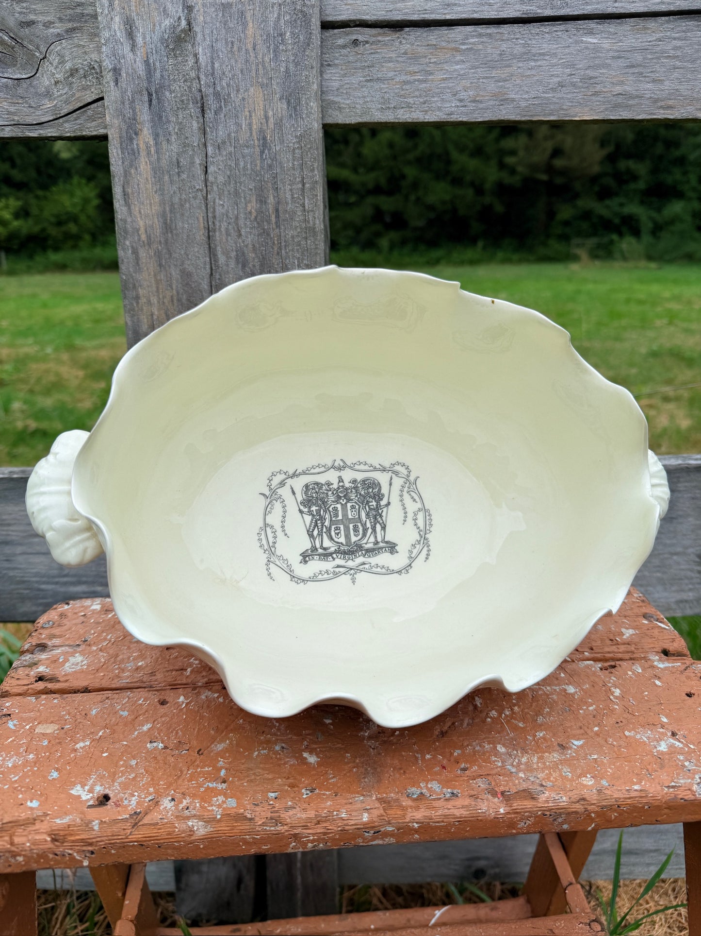 Vintage 1955 Wedgwood Williamsburg Reproduction Ceramic Punch Bowl