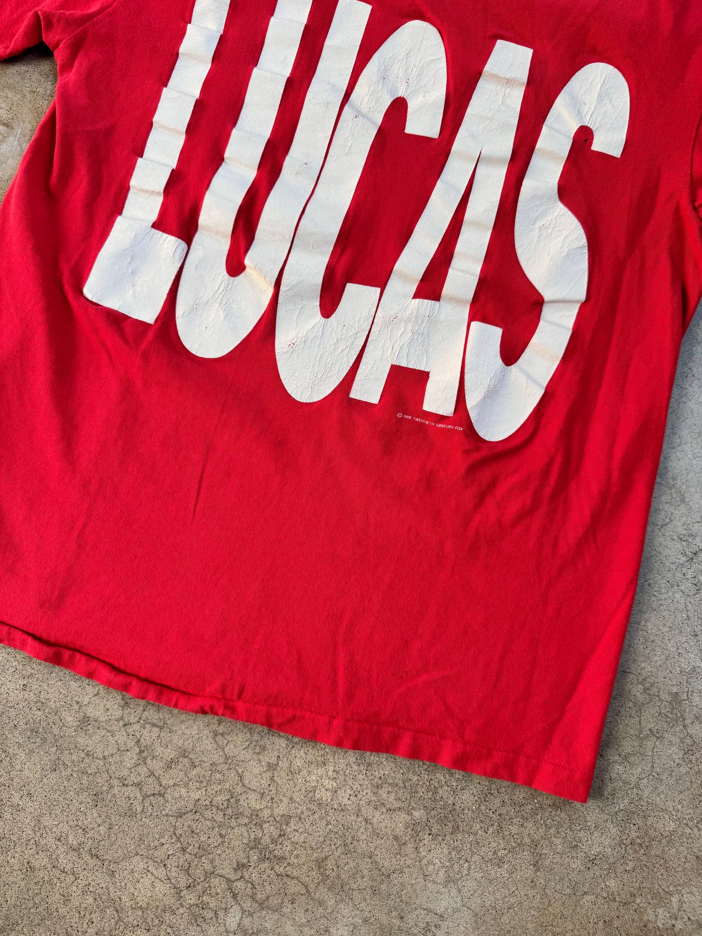 Vintage 1986 Lucas Movie Red Graphic Tee | Medium
