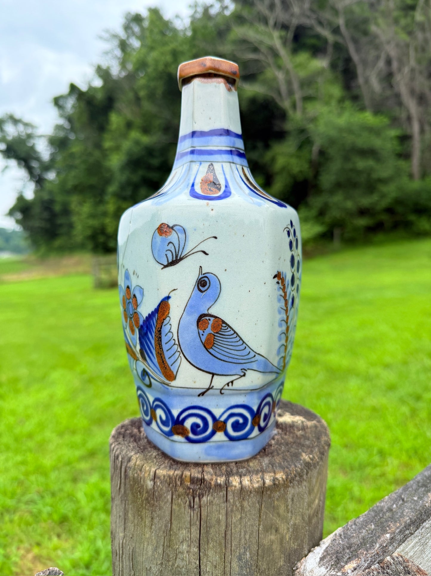 Vintage 1960s Ken Edward’s El Palomar Ceramic Tonala Mexico Decanter