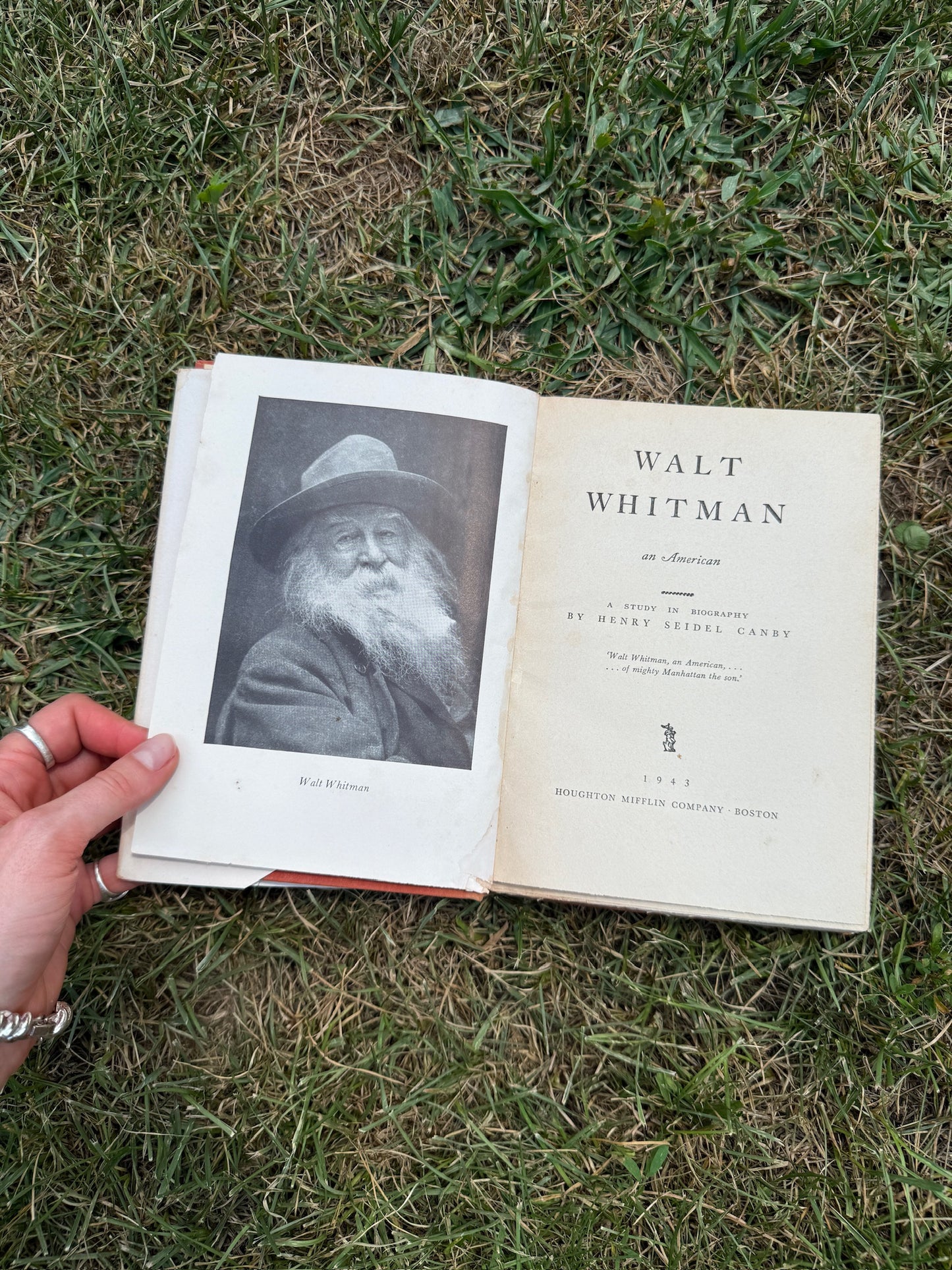 Vintage 1943 Walt Whitman: An American Hardcover Book