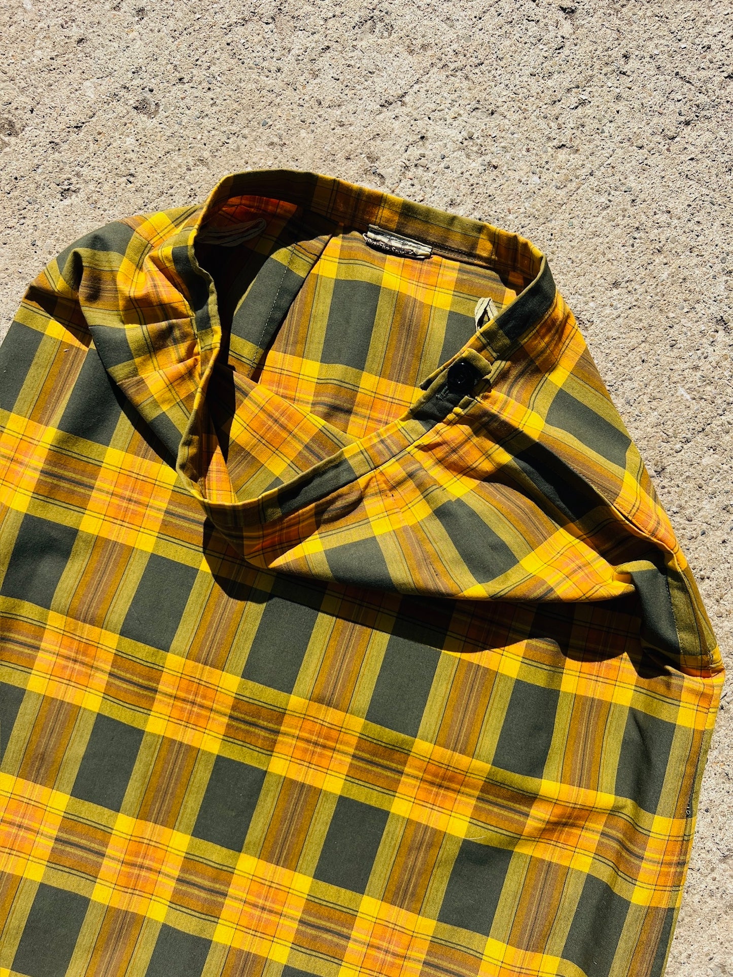 Vintage 1960s Orange Plaid Midi Skirt | Waist 26”