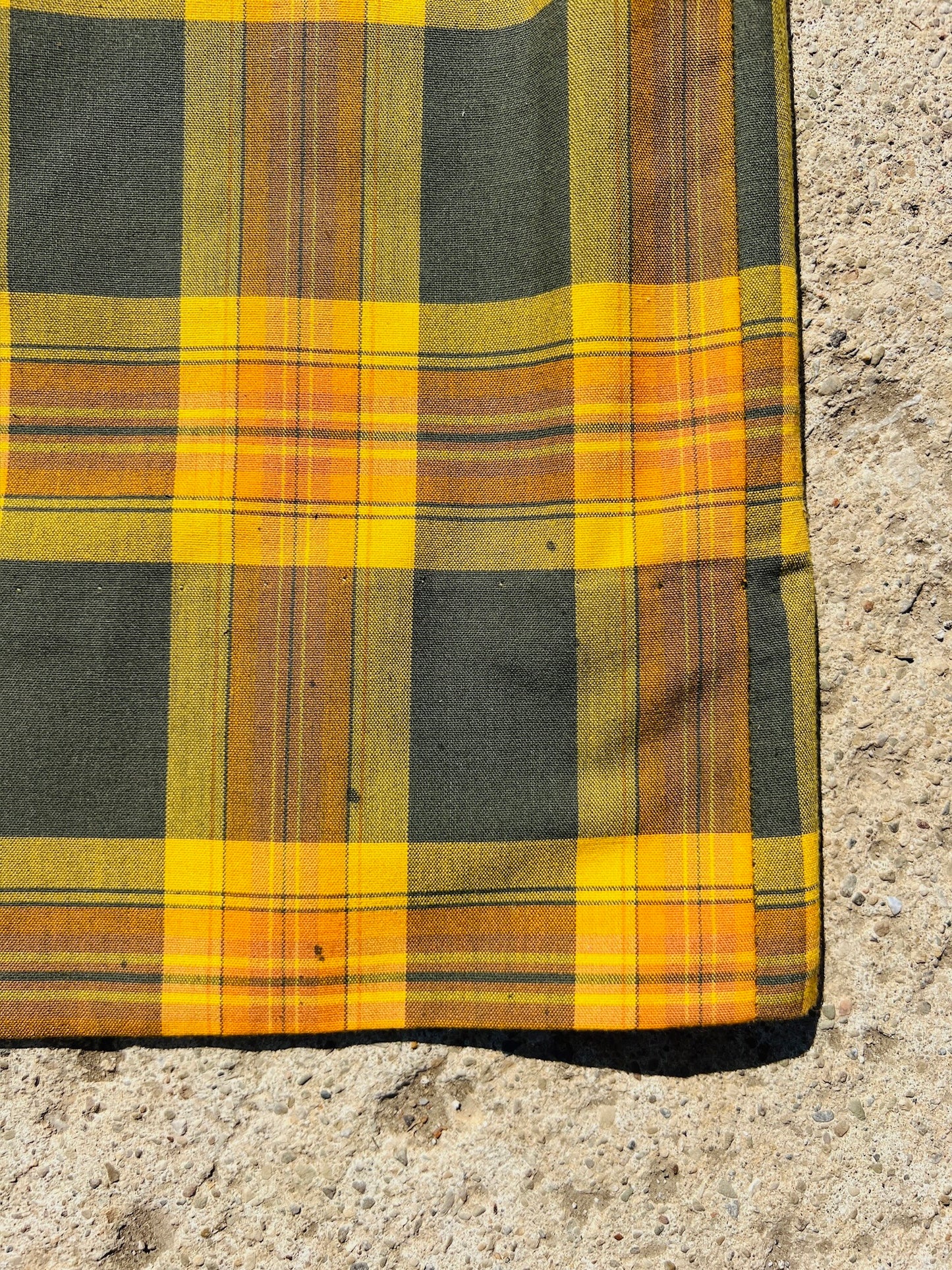 Vintage 1960s Orange Plaid Midi Skirt | Waist 26”