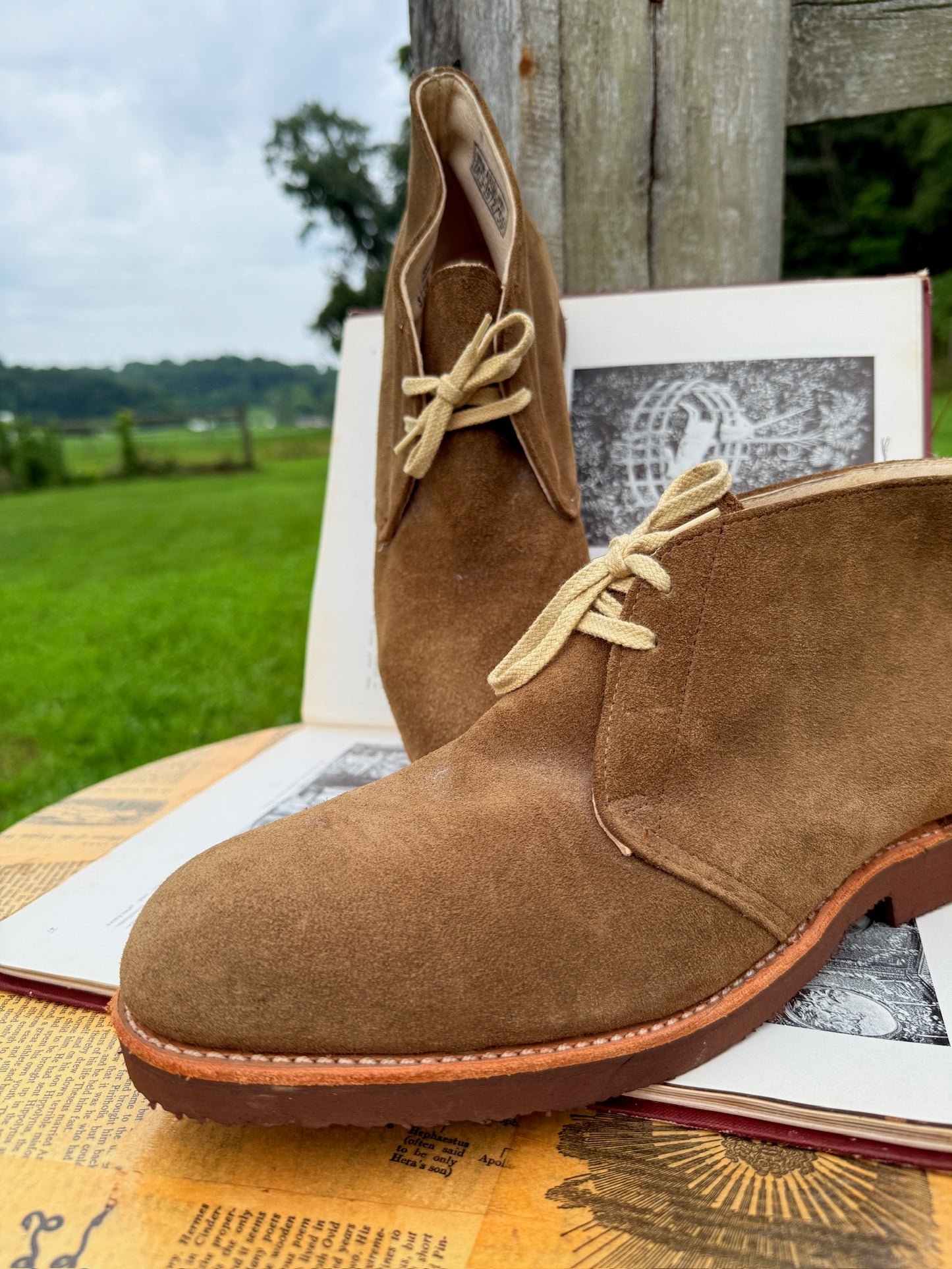 Vintage 1970s Iron Age Suede Leather Lace-Up Ankle Boots | Men’s 9.5