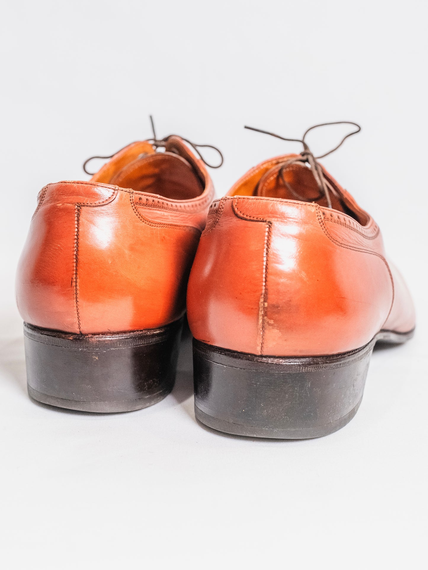 Vintage 1970s Florsheim Red-Brown Leather Oxford Dress Shoes | Men’s 12